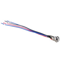 Silver 12MM Round Illuminated Momentary Switches - Green