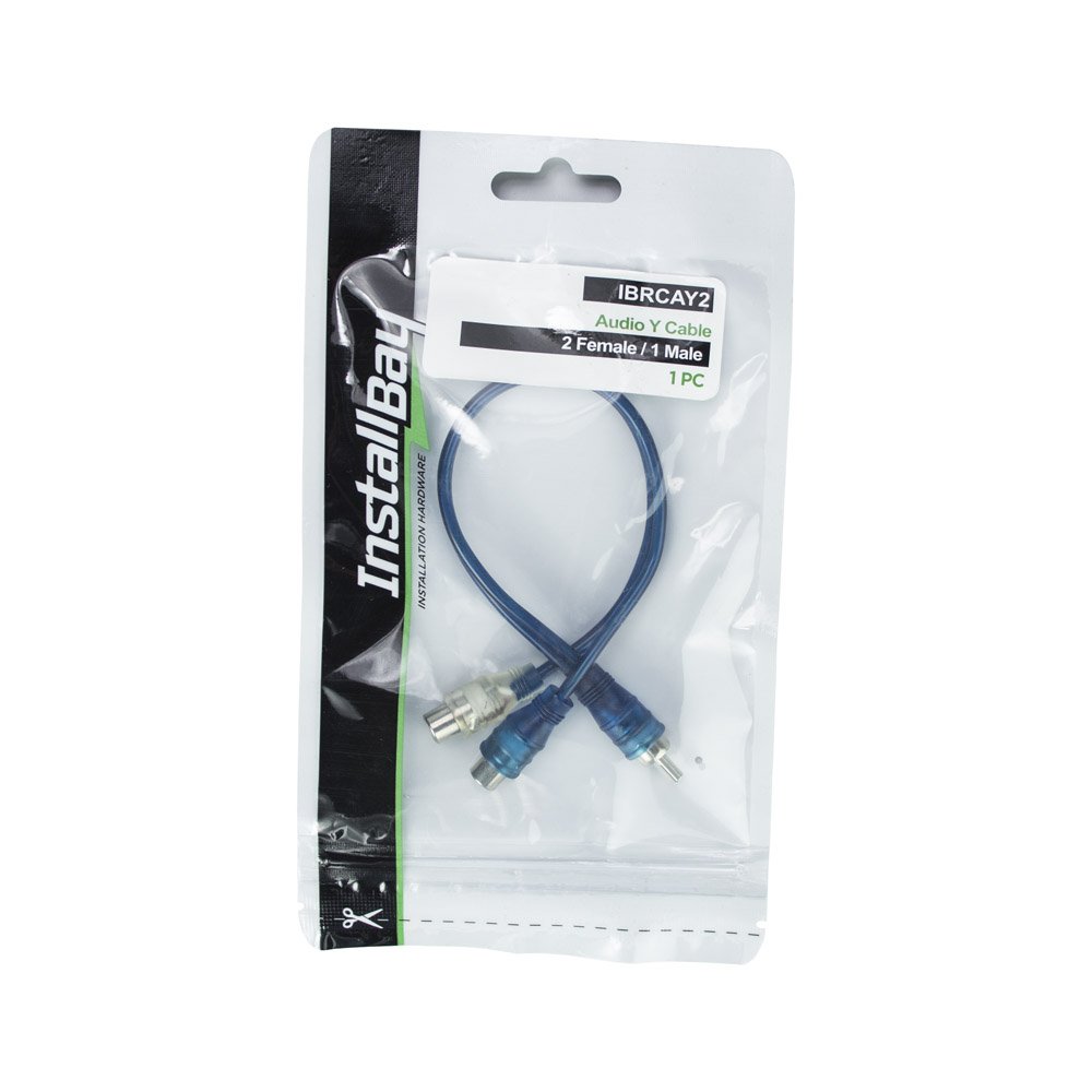 Compact End Blue RCA Cables 1 Male 2 Females 6 in - Each