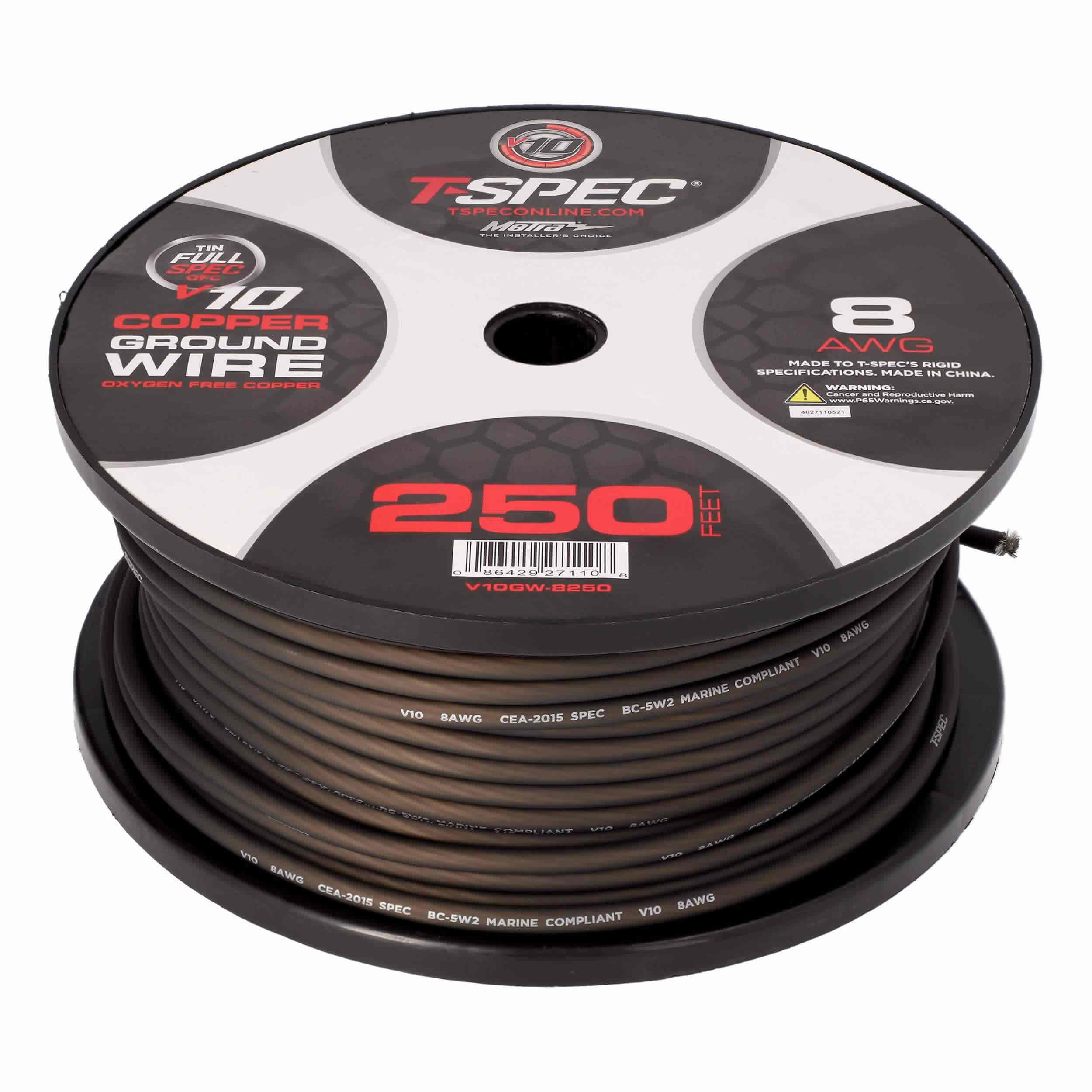8 AWG 250FT MATTE BLACK OFC POWER WIRE - v10 SERIES