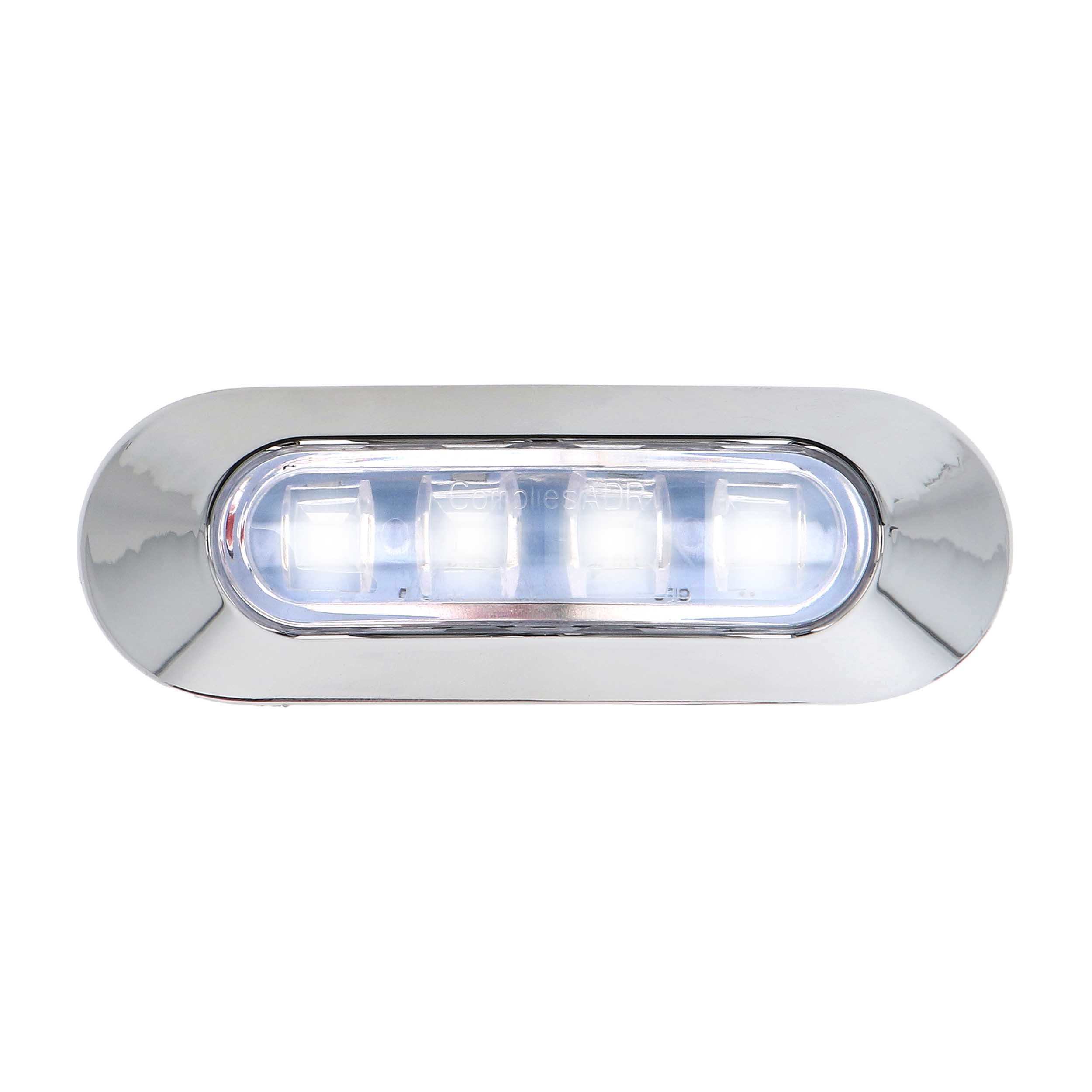 White 4-LED Accent Light - Chrome Plastic Bezel