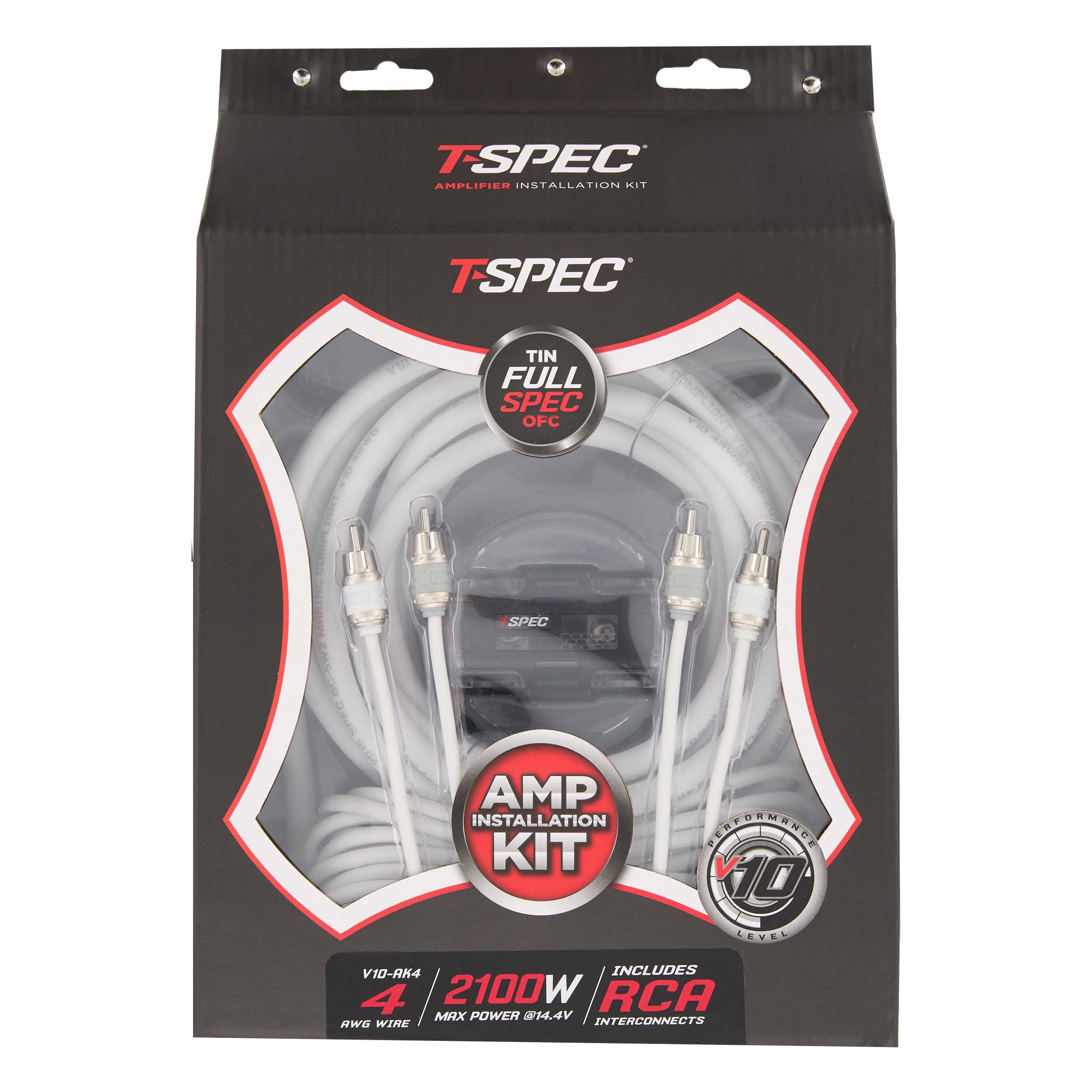 v10 4 AWG Amp Kit - 2100 W with RCA Cable