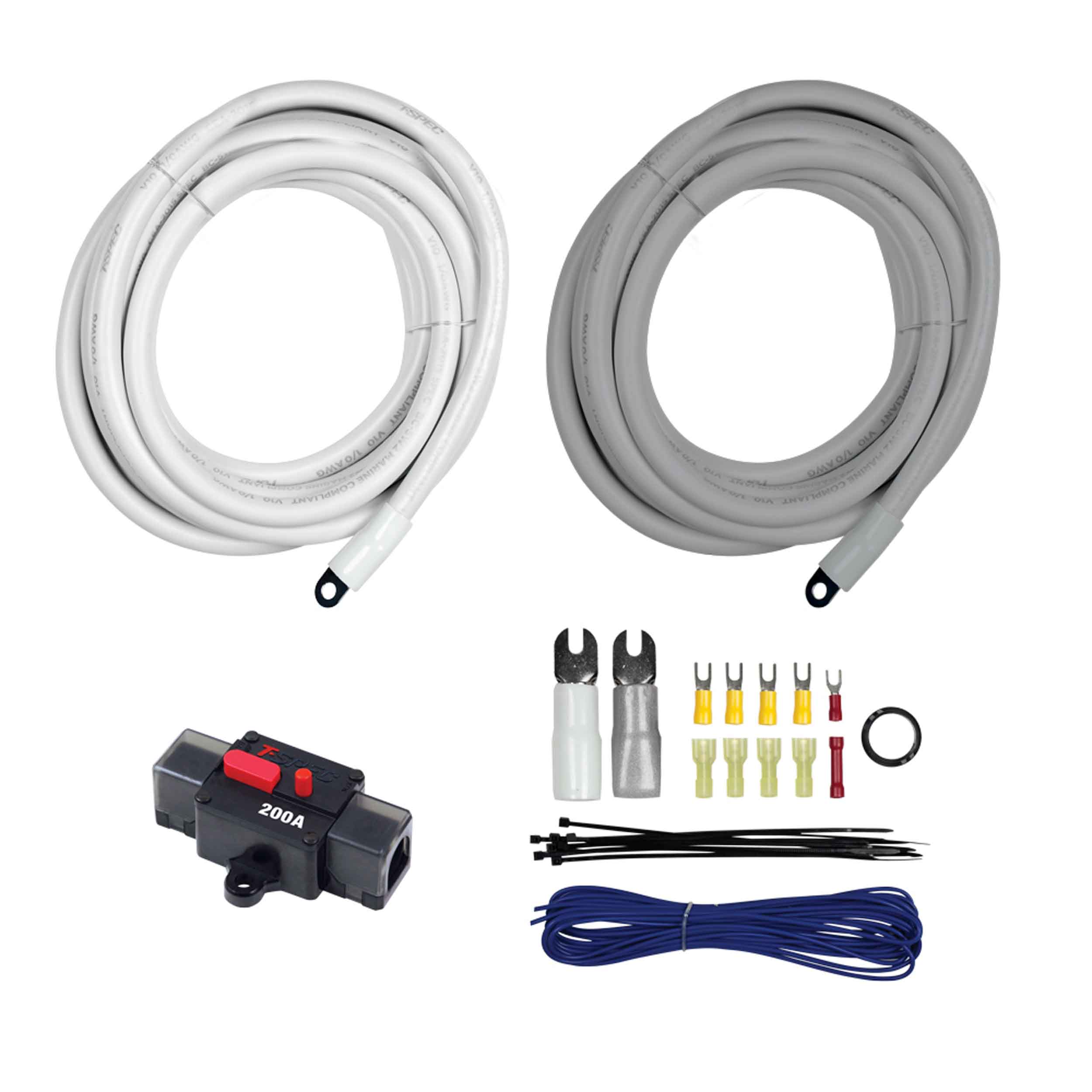 v10 Marine - 10FT 1/0 AWG KIT W/CIRCUIT BREAKER