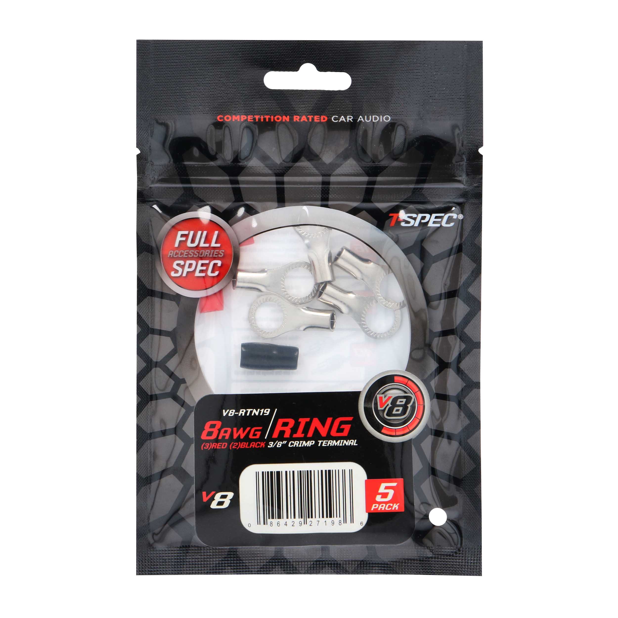 V8 Ring Terminal | 8 AWG | 3/8 in. | 5 Pack