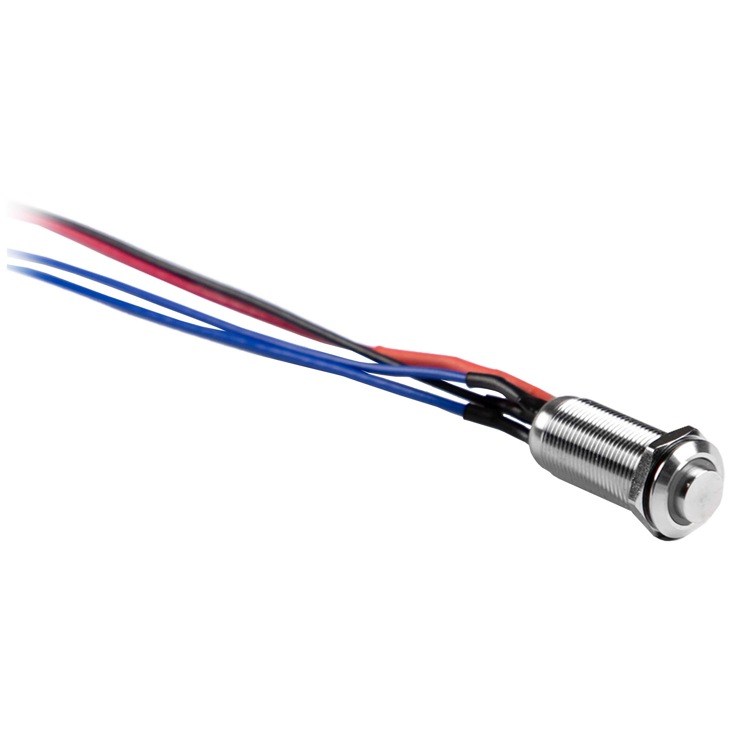 Silver 12MM Round Illuminated Latching Switch Red Qty 2