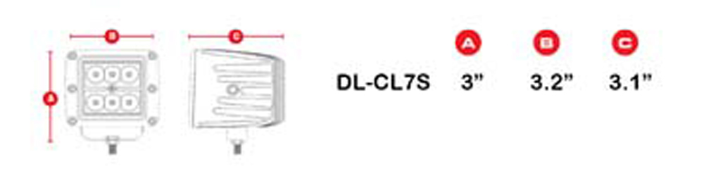 Daytona Lights 3" Cube Lights - 6 LED (2Pk)