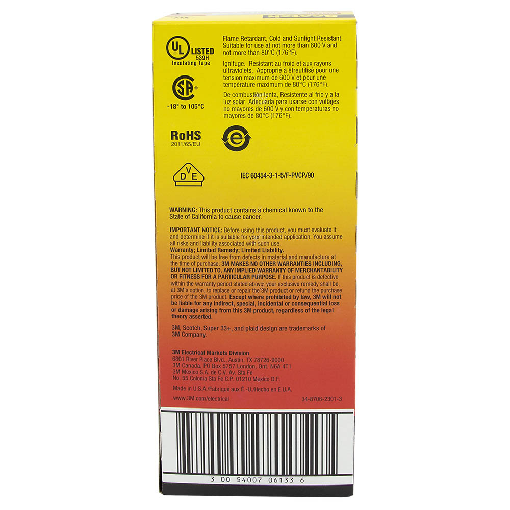 Super 33+ Premium Electrical Tape - 10 Pack