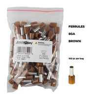 Brown 8 GA Ferrules - Package of 100