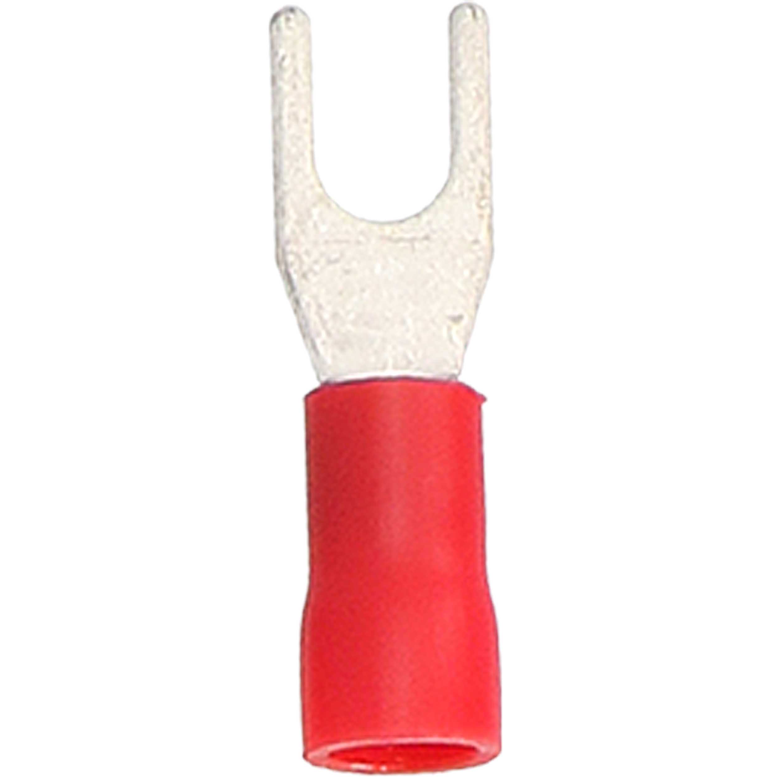 Red Vinyl Spade Terminal 22-18 Gauge #6 - Package of 100