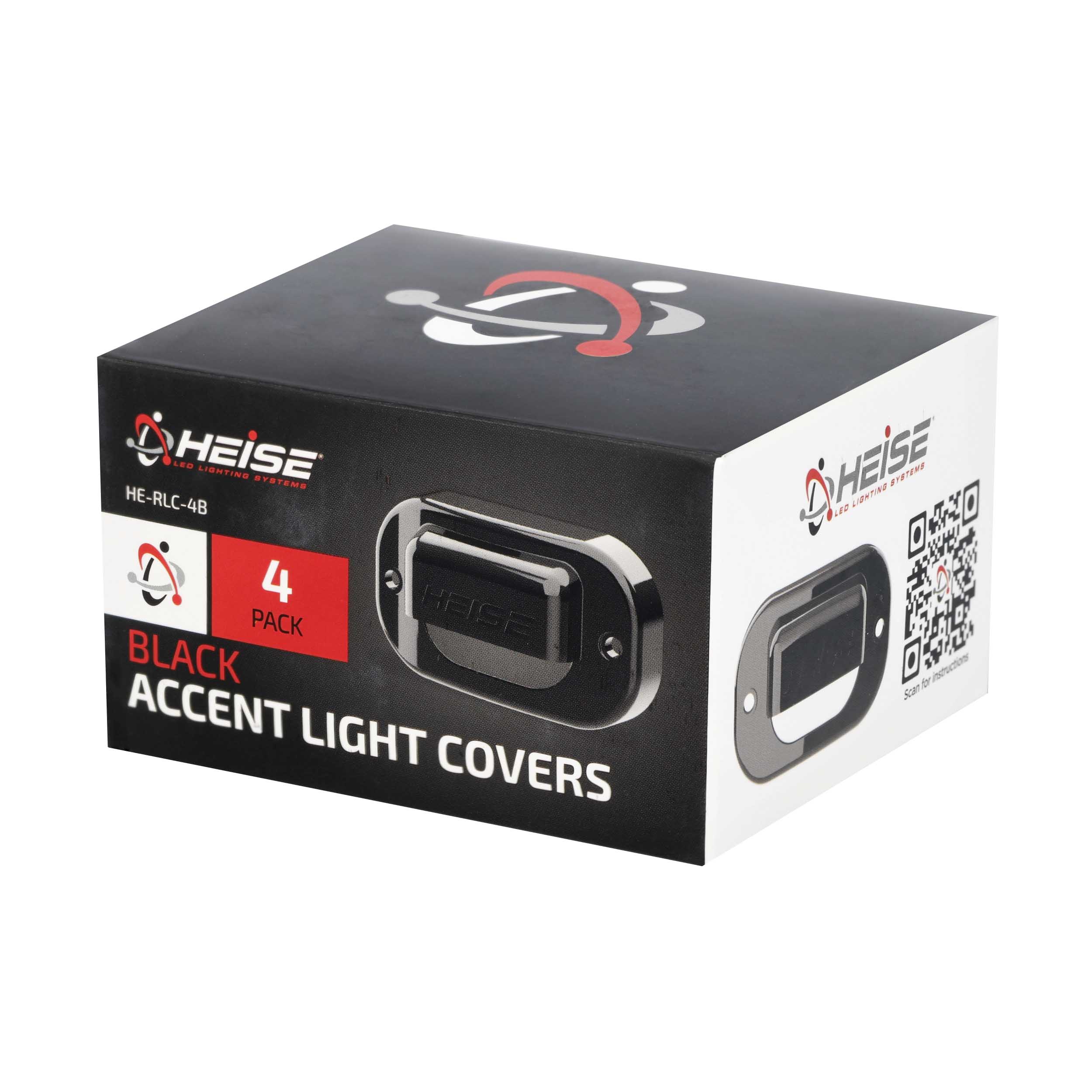 Rock Light Black Cover - 4 Pack