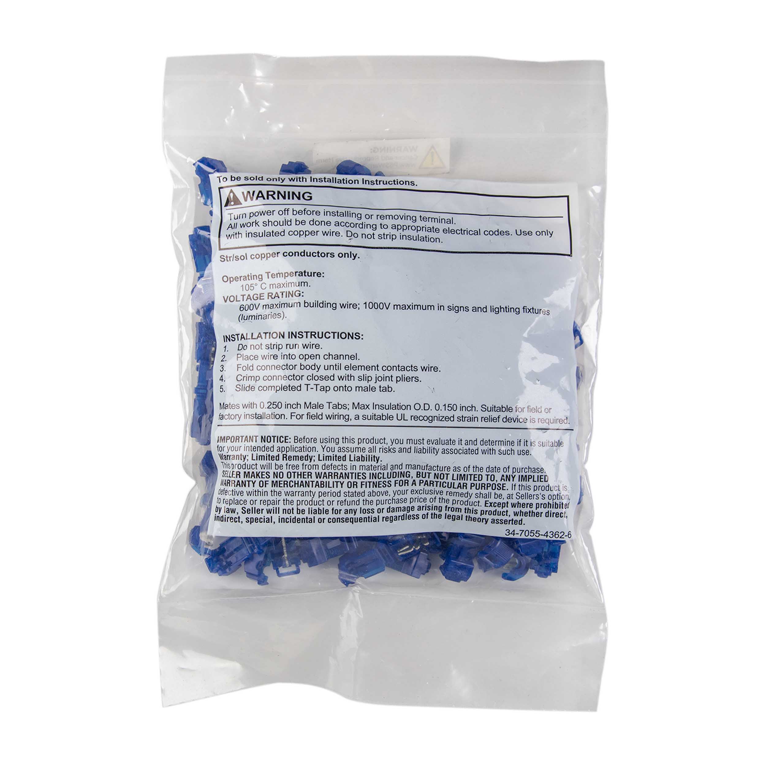 3M™ Blue T-Tap 16/14 Gauge - Package of 100