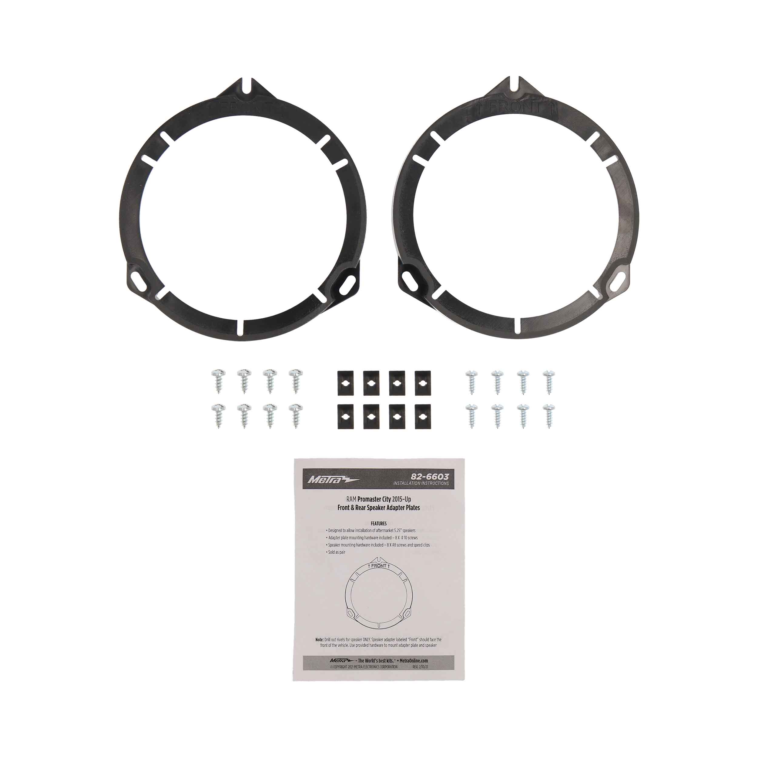 Ram Promaster City 2015-Up Speaker Adapter Plates - 5.25in