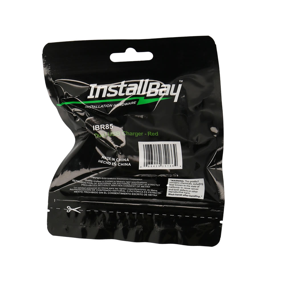 Dual USB Charger 4.2 Amp Flush Mount - Red - Retail Pack