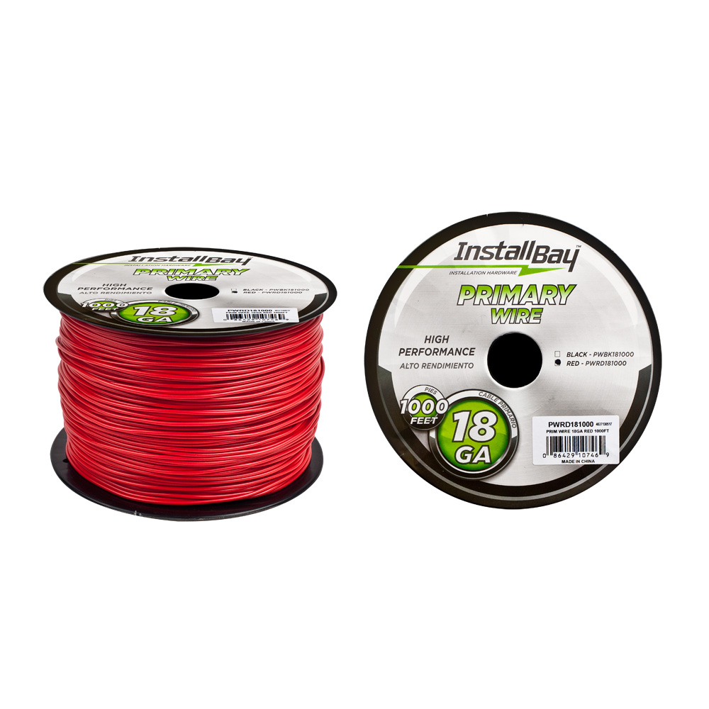 Primary Wire 18 Gauge All Copper Red Coil - 1000 ft