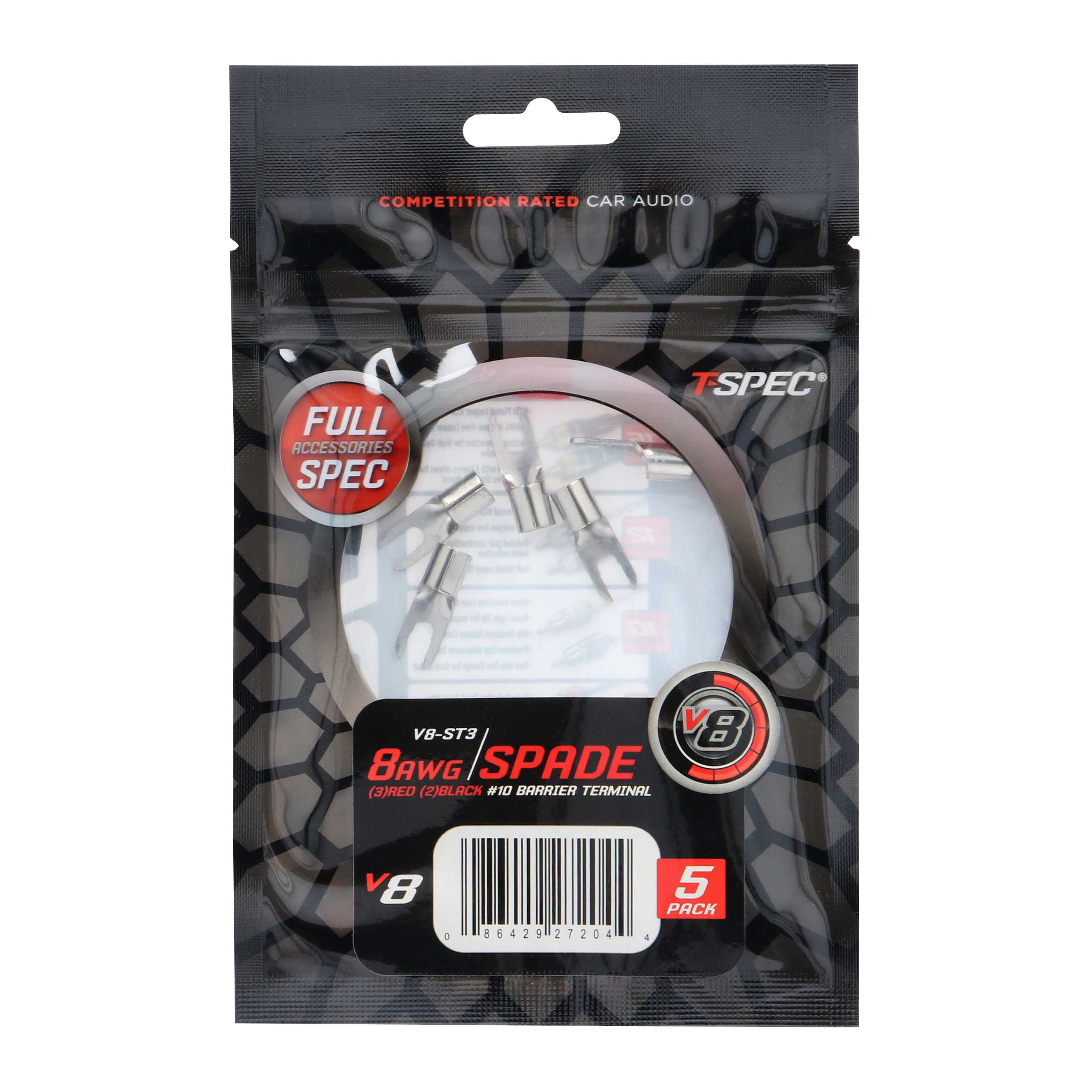 V8 Spade Terminal | 8 AWG | # 10 | 5 Pack