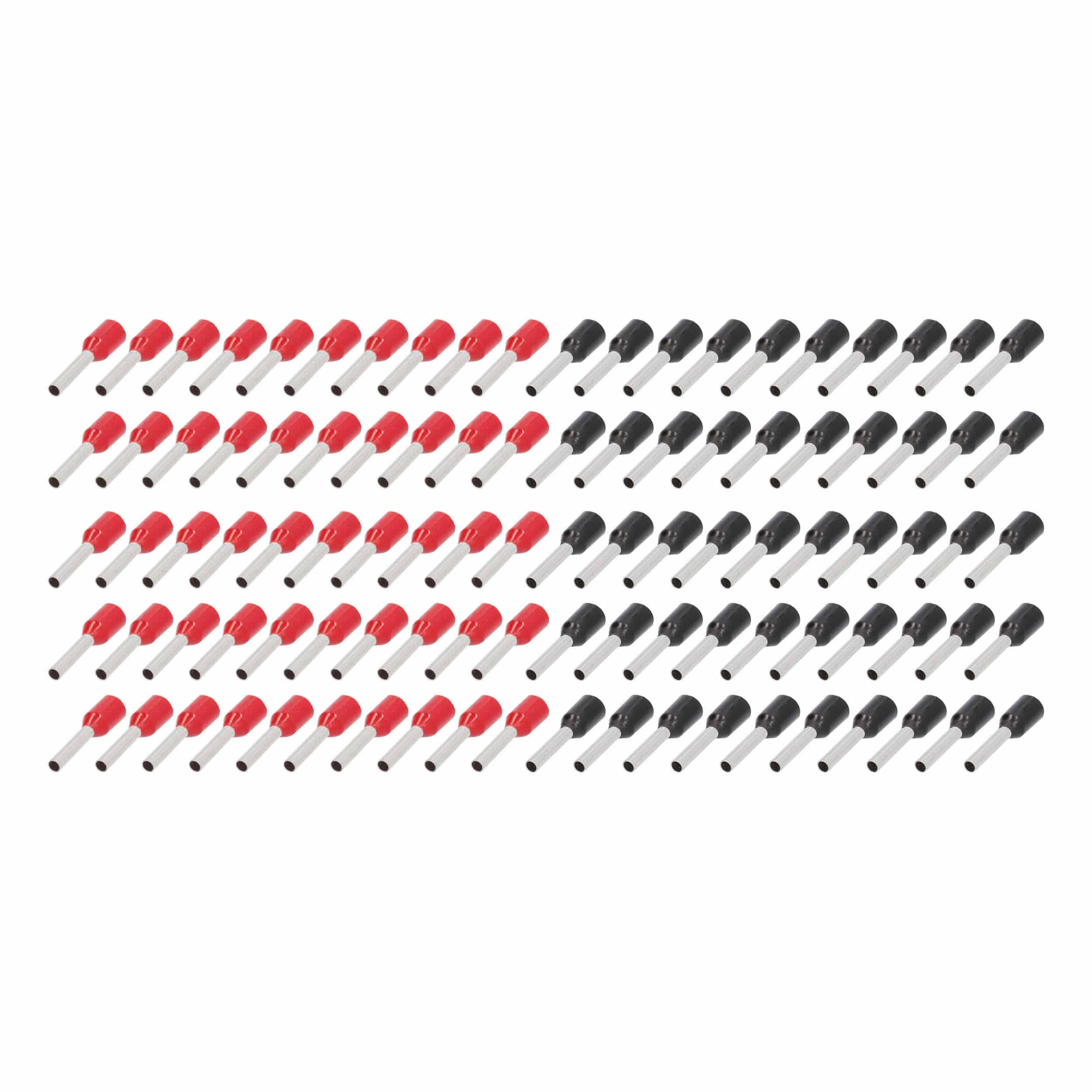 100-Piece Red and Black 16/18GA Ferrules - Refill Pack