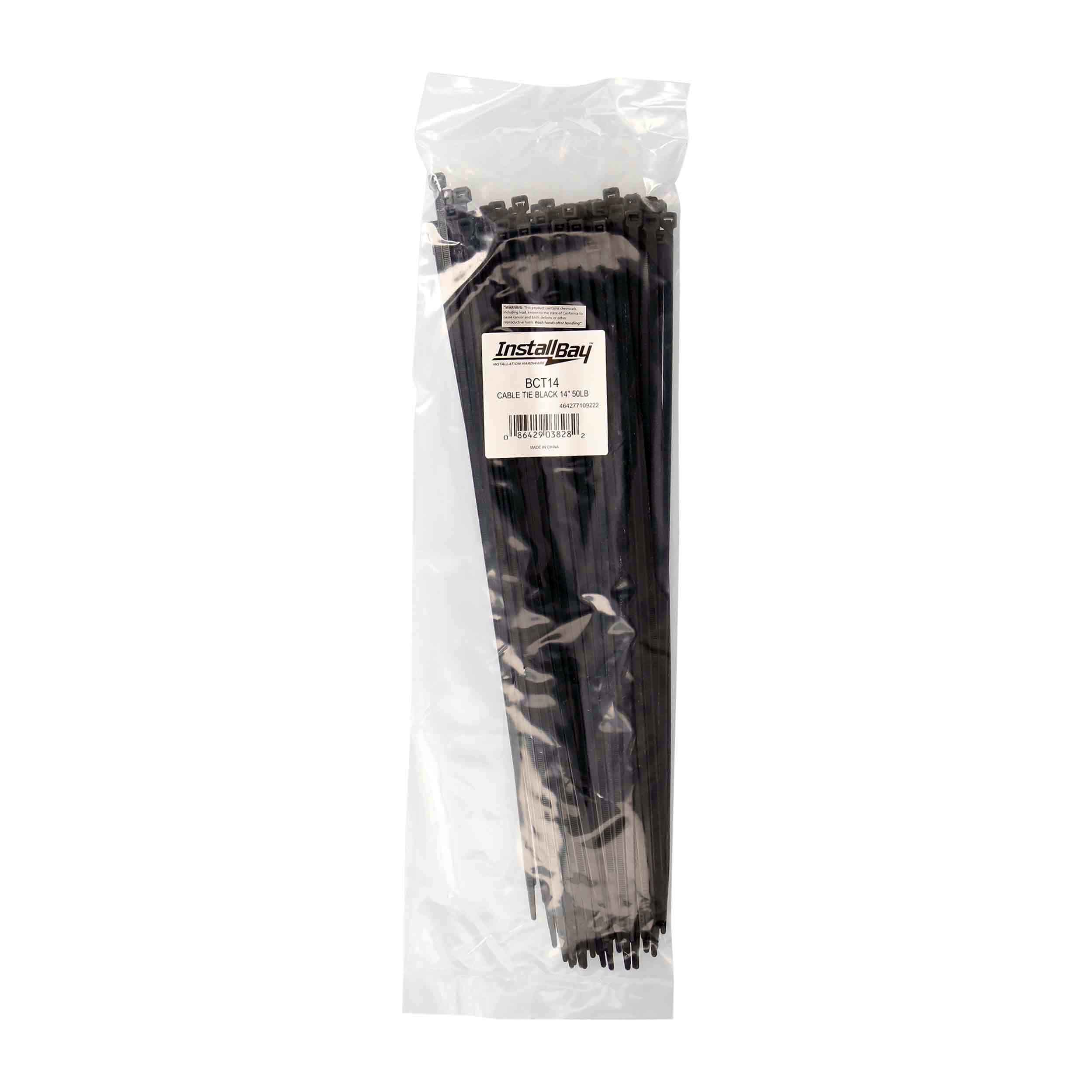 Black Cable Tie - 14 Inch, Package of 100