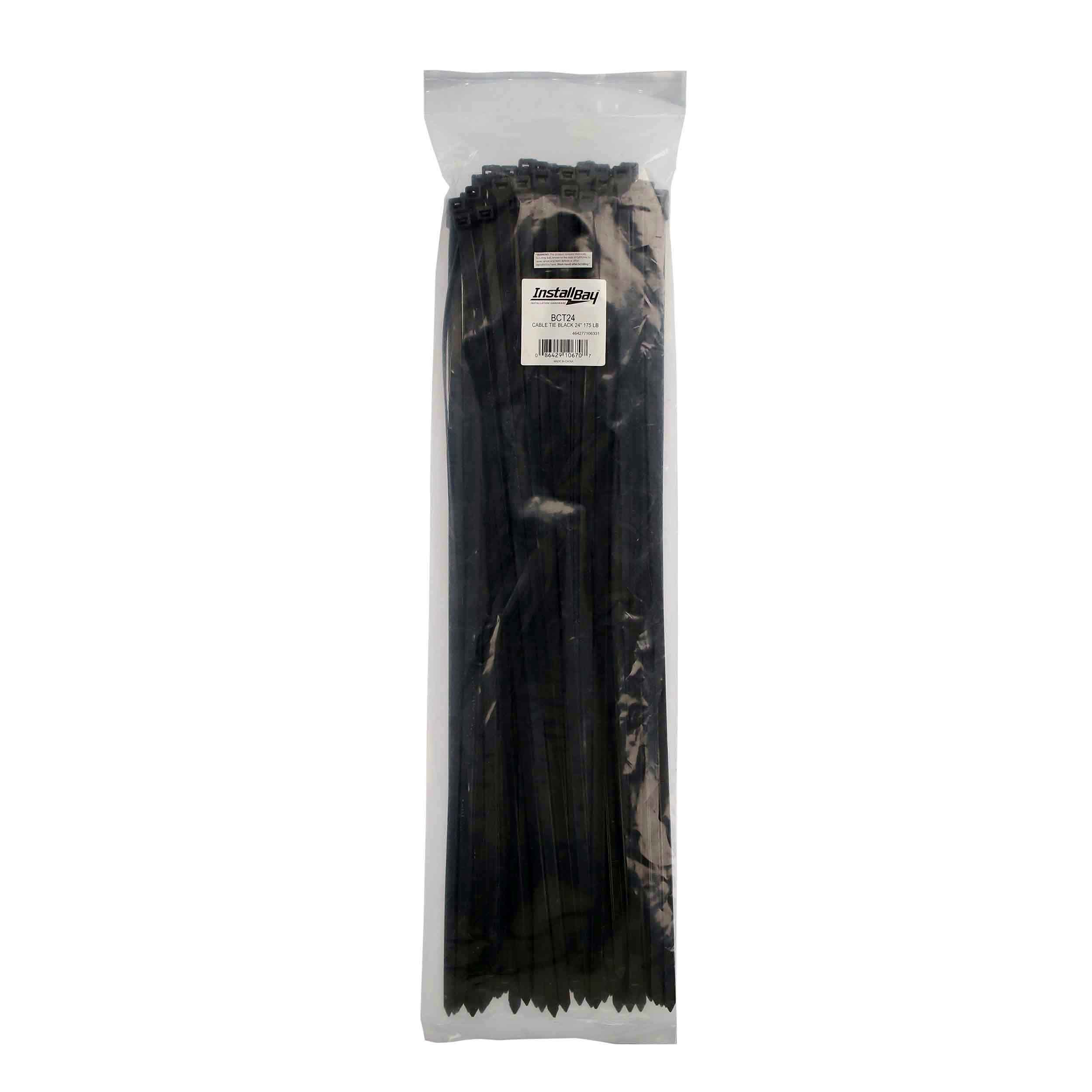 Black Cable Tie - 24 Inch, Package of 100