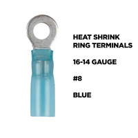Heat Shrink Blue Ring Terminal 16-14 Gauge #8