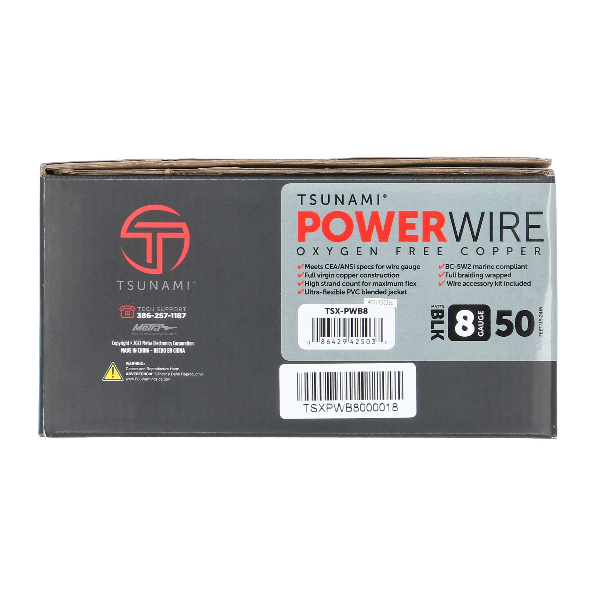 50Ft Spool Black 8ga w/Acc Kit