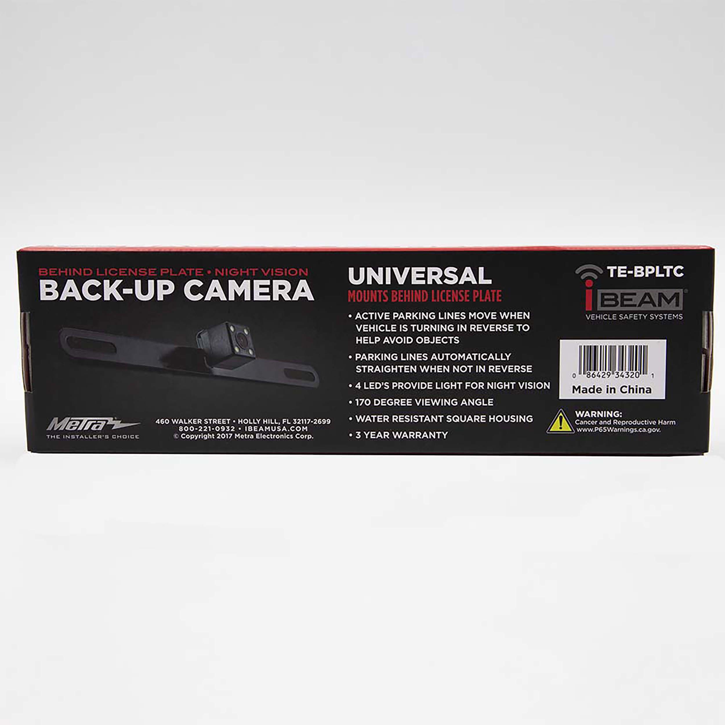 Behind Lic Plate Cam Active-Park Lines and LED Night Vision