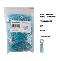 Heat Shrink Blue Ring Terminal 16-14 Gauge #8