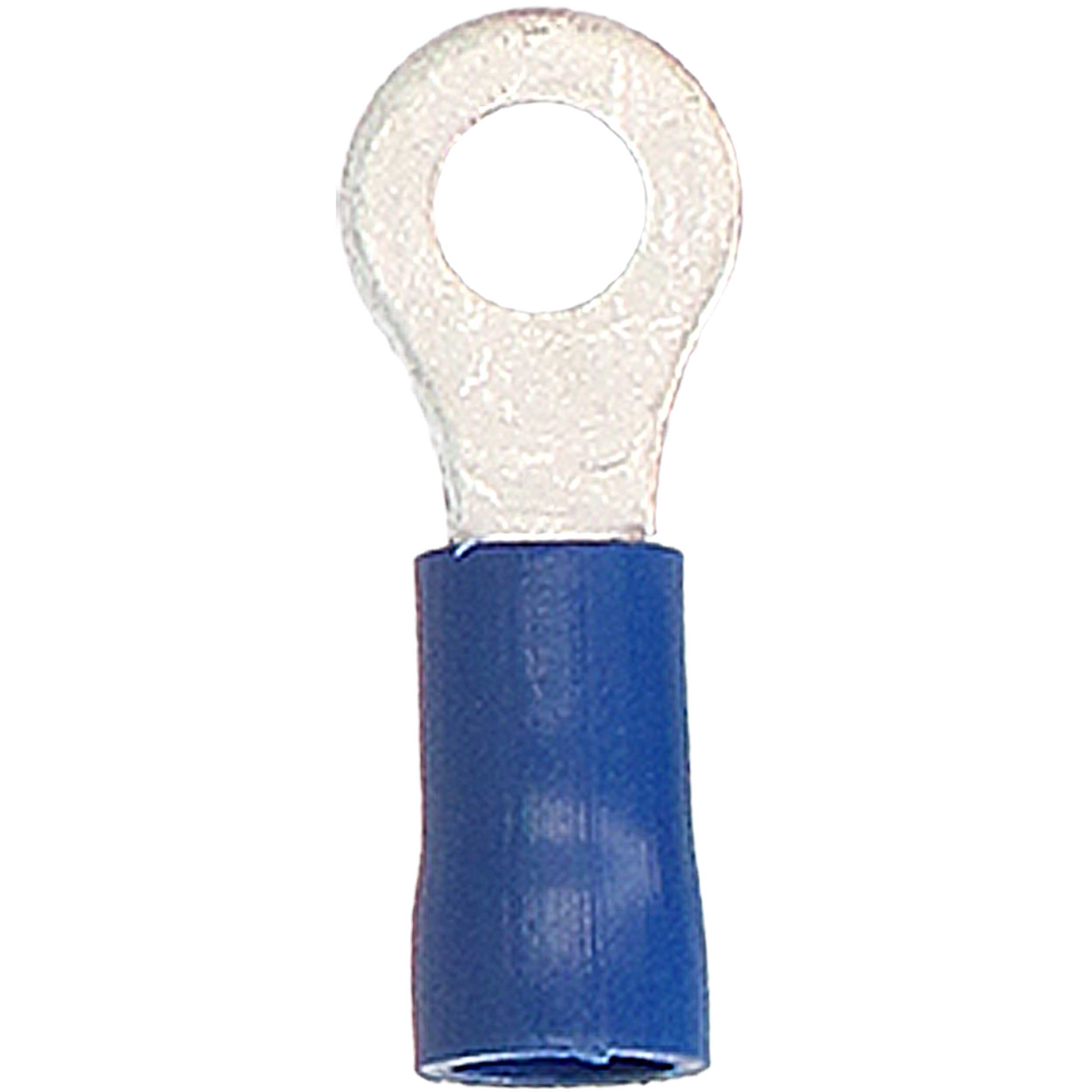 Blue Vinyl Ring Terminal 16-14 Gauge #8 - Package of 100