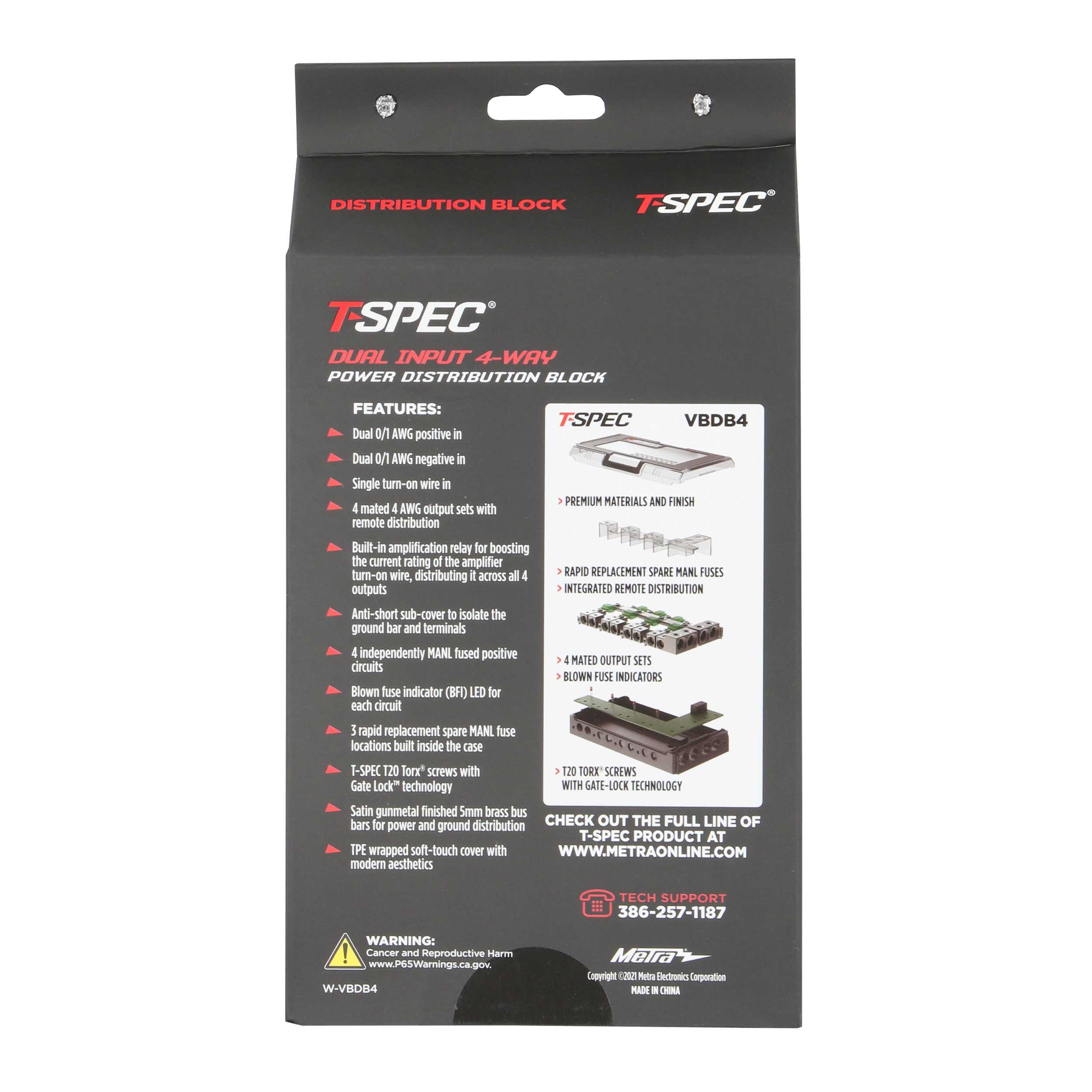 Distribution Block Dual Input 4-Way Power + Ground