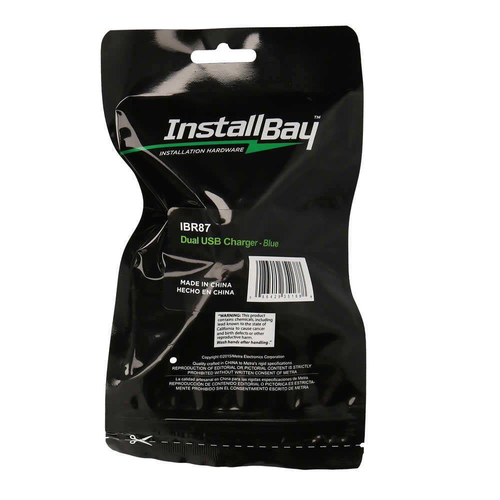 Dual USB Charger 4.2 Amp Flush Mount - Blue - Retail Pack