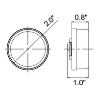 Round Red Marker/Clearance Light - 2 Inch, 6 LED