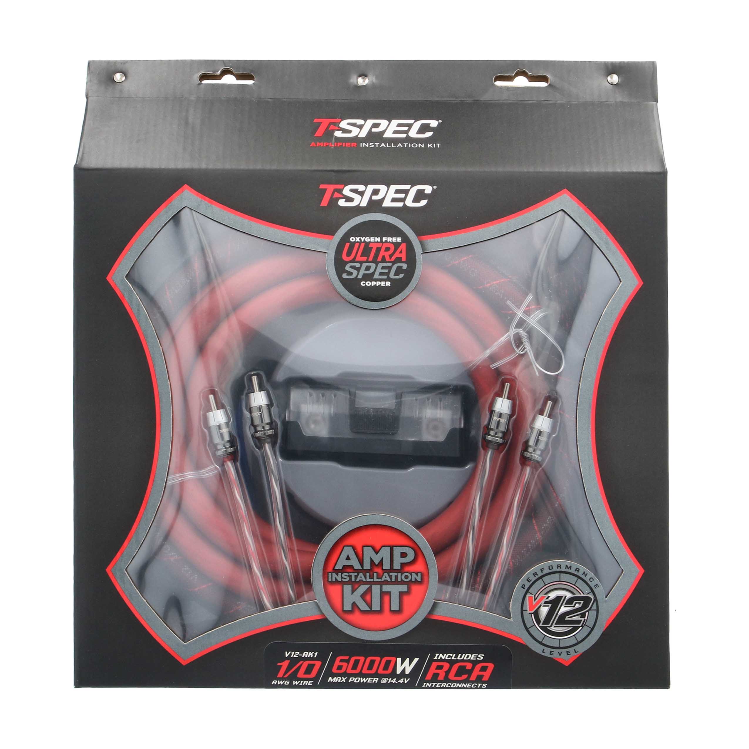 V12 1/0 AWG Amp Kit - 6000 W with RCA Cable