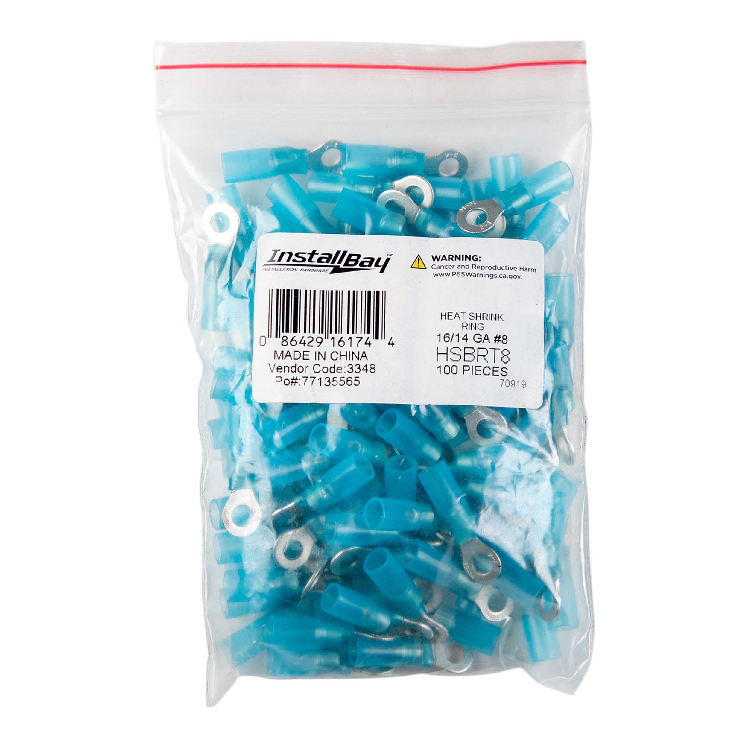 Heat Shrink Blue Ring Terminal 16-14 Gauge #8