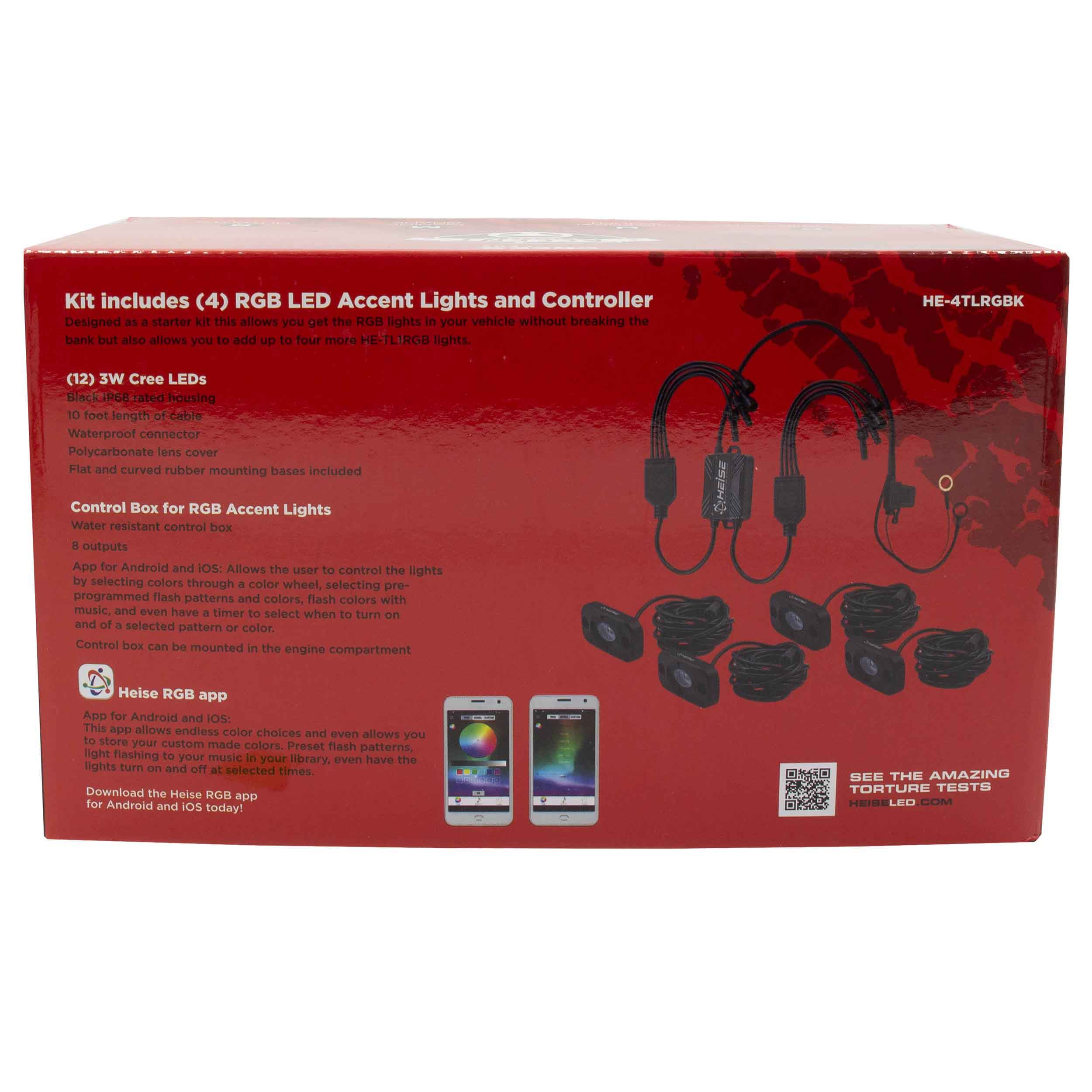 RGB Accent Light Kit - 4 RGB Pods, 3 LED