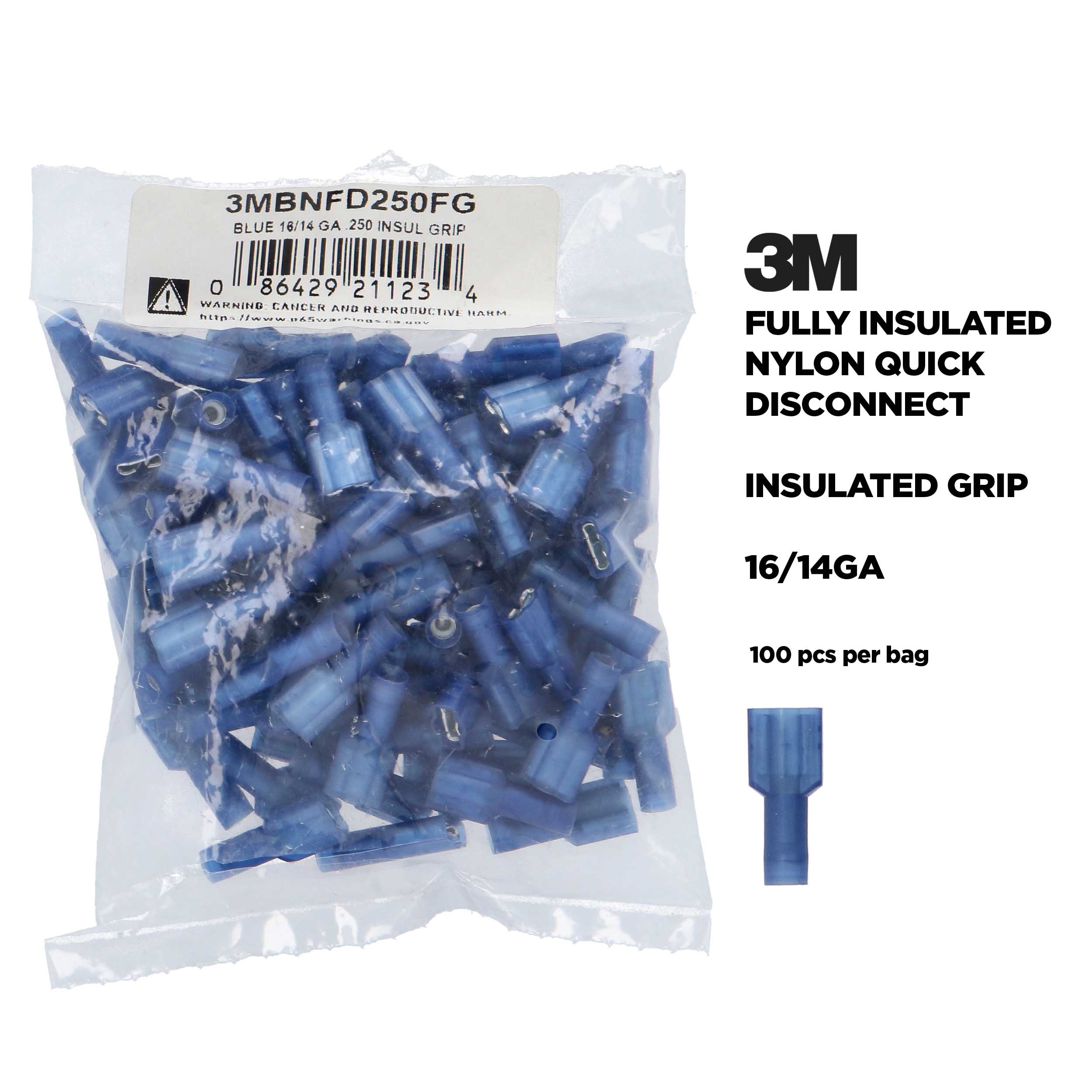 3M™ Blue Nylon Fem Quick Disconnect 16-14 AWG .250 InsulGrip