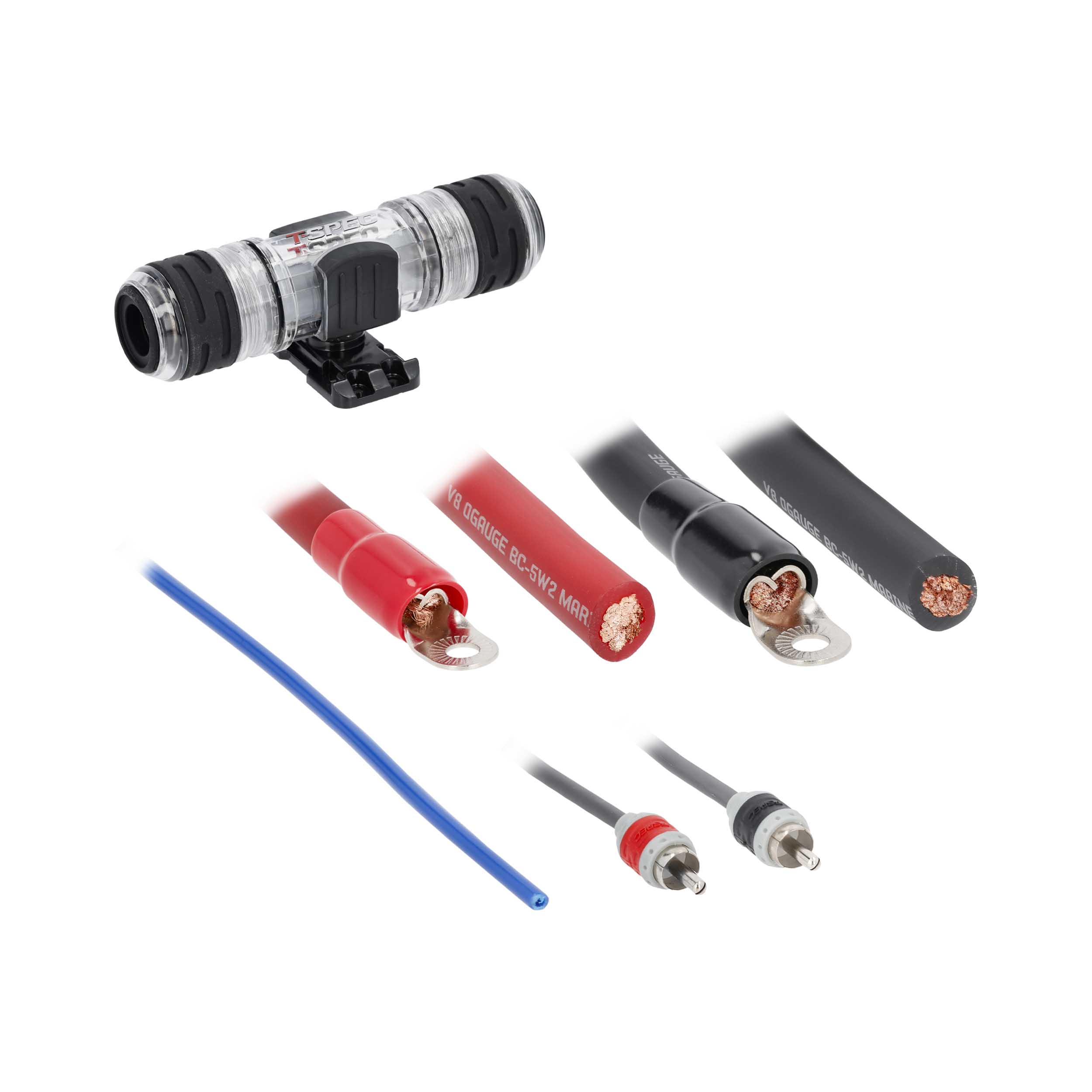 v8 1/0 AWG Amp Kit - 3800 W with RCA Cable