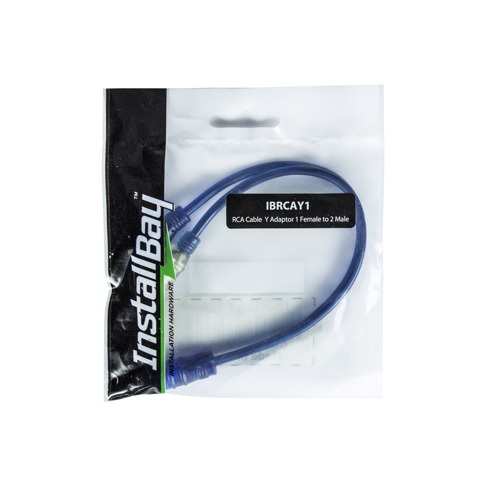 Compact End Blue RCA Cables 1 Female 2 Males 6 in - Each