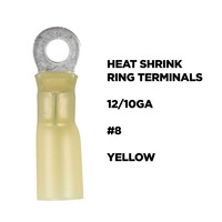 Heat Shrink Yellow Ring Terminal 12-10 Gauge #8