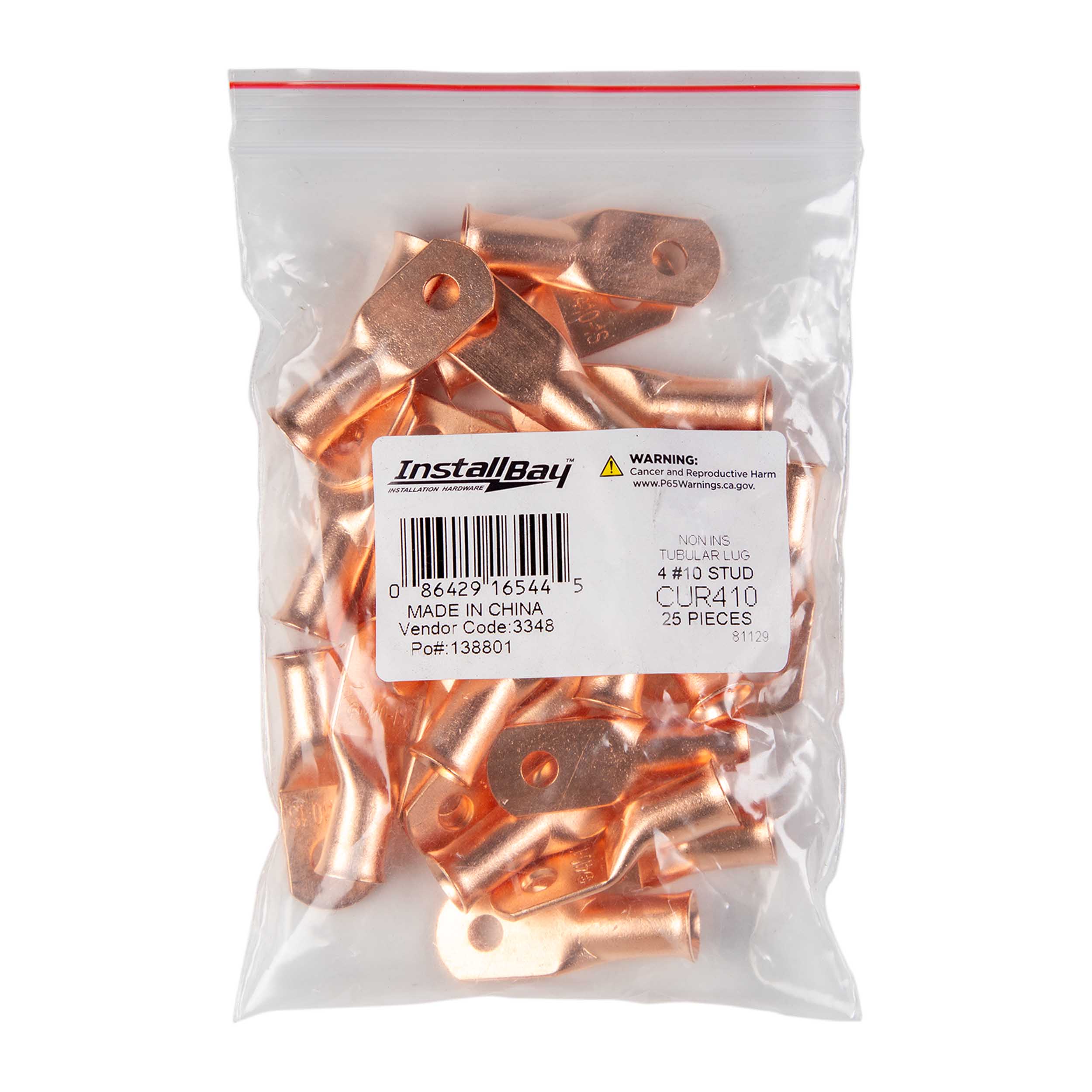 Copper Uninsulated Ring Terminal 4 Gauge #10