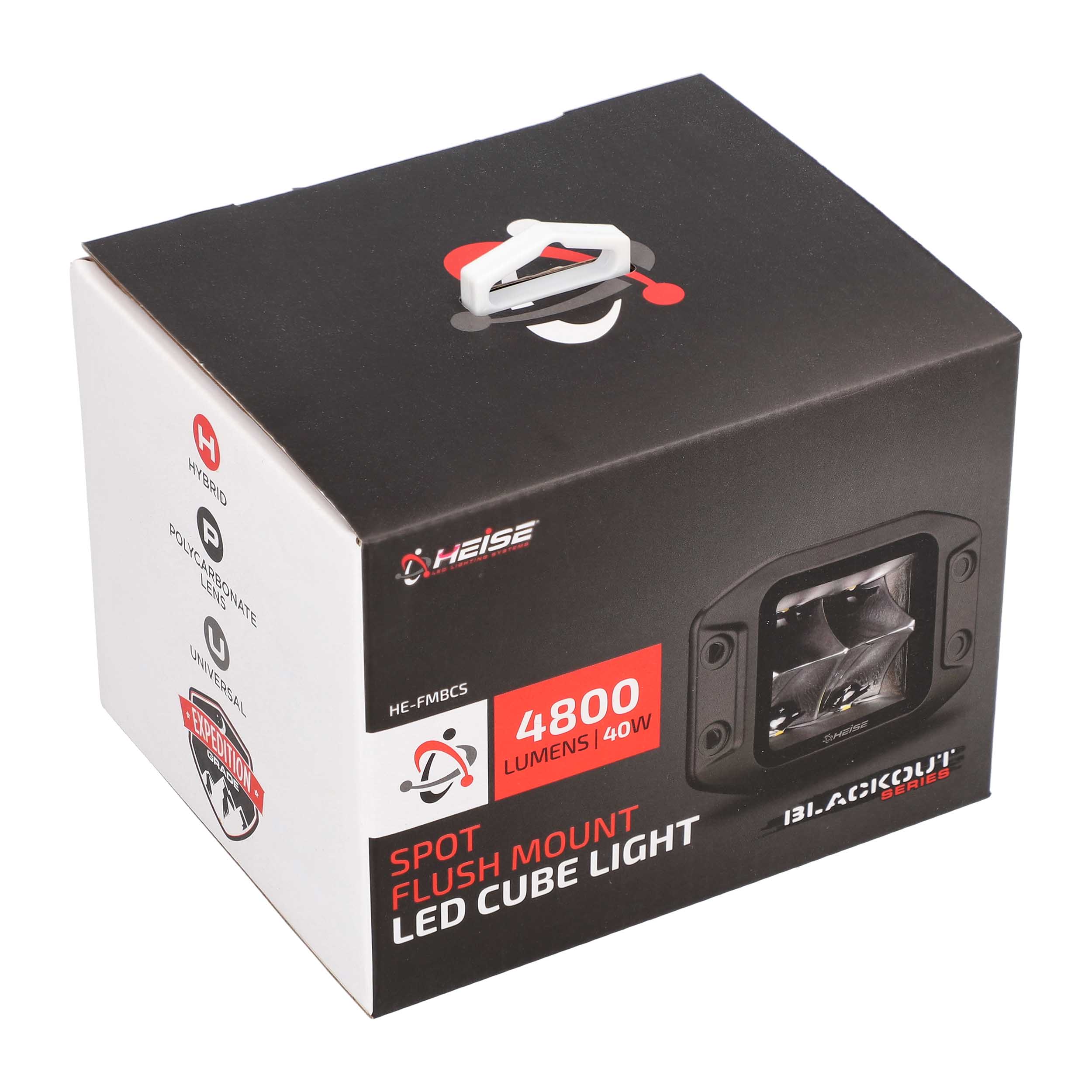 Blackout Flush Mount 3.5" Cube 4 LED Light - Spot
