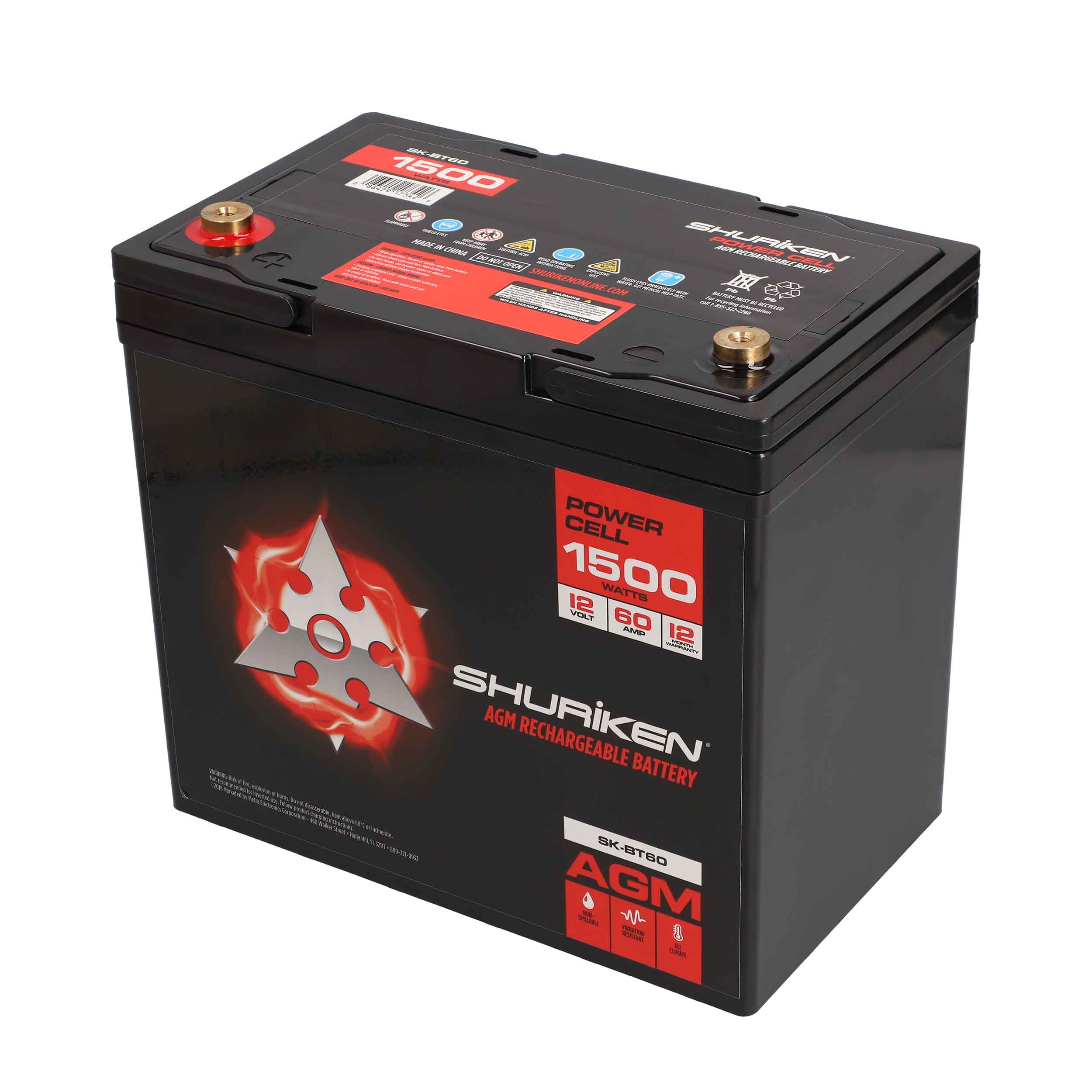 1500W 60AMP Hours Compact Size AGM 12V Battery