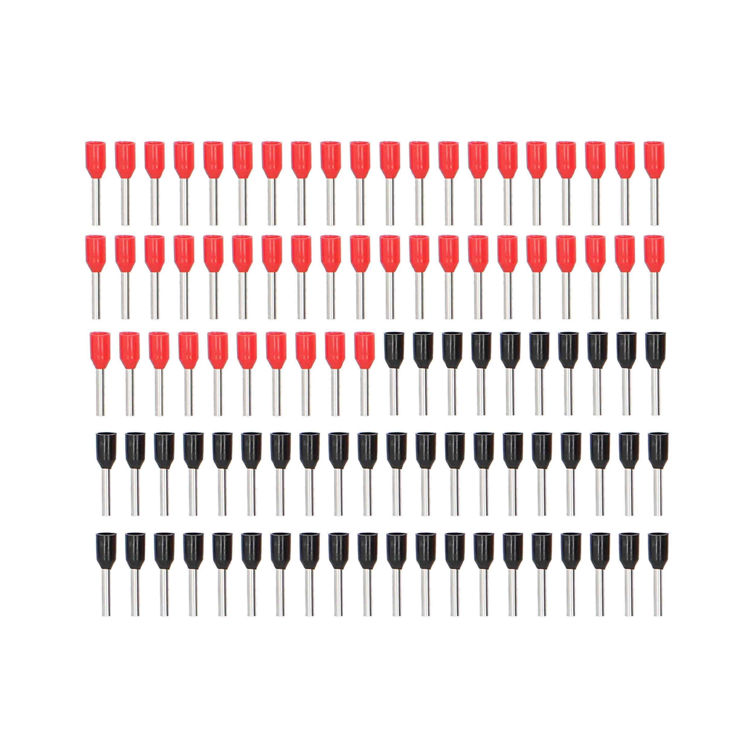 100-Piece Red and Black 16/18GA Ferrules - Refill Pack