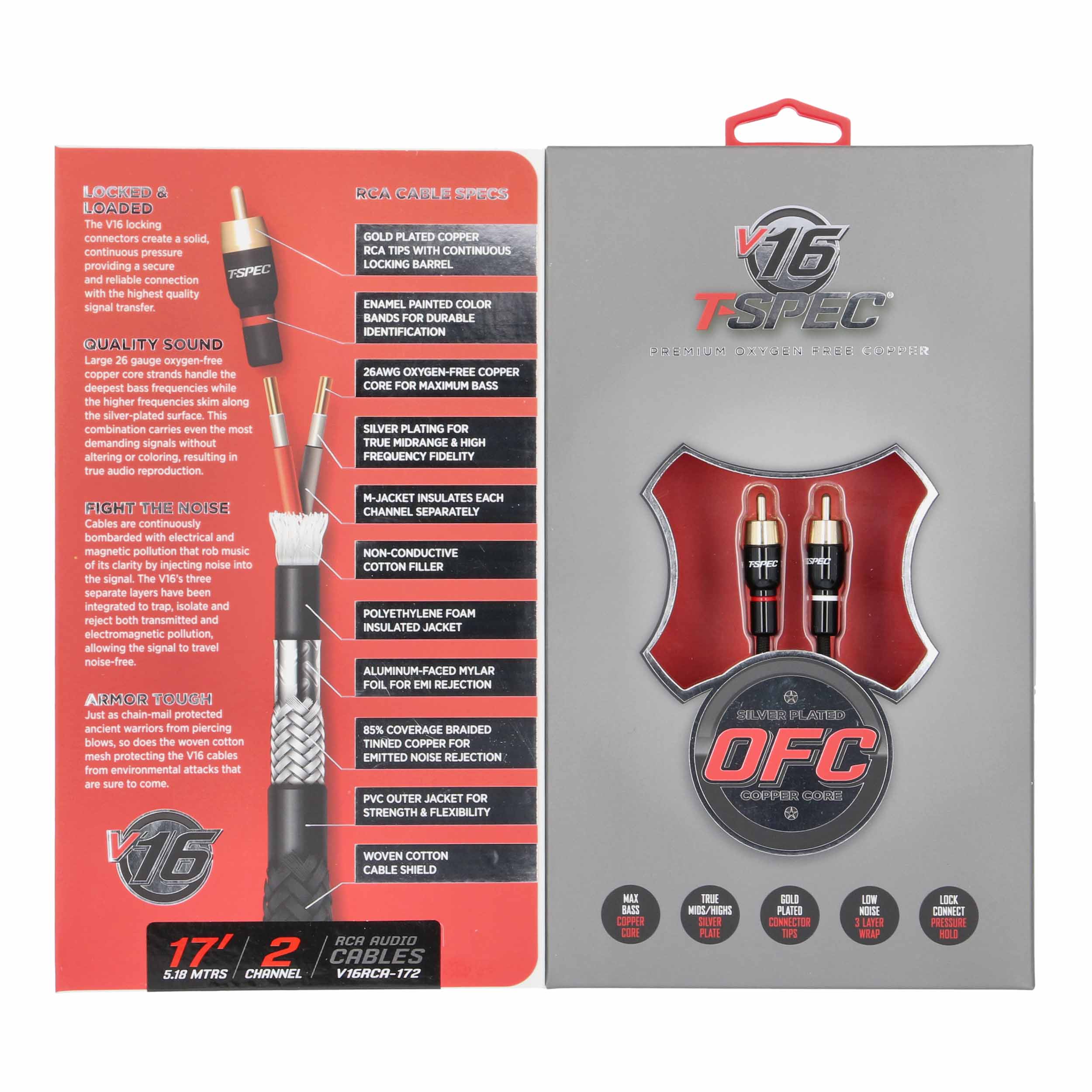 V16 Series RCA Audio Cables - 17 Feet