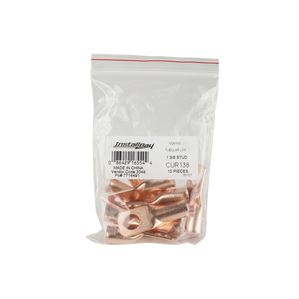 Copper Uninsulated Ring Terminal 1 Gauge 3/8 inch