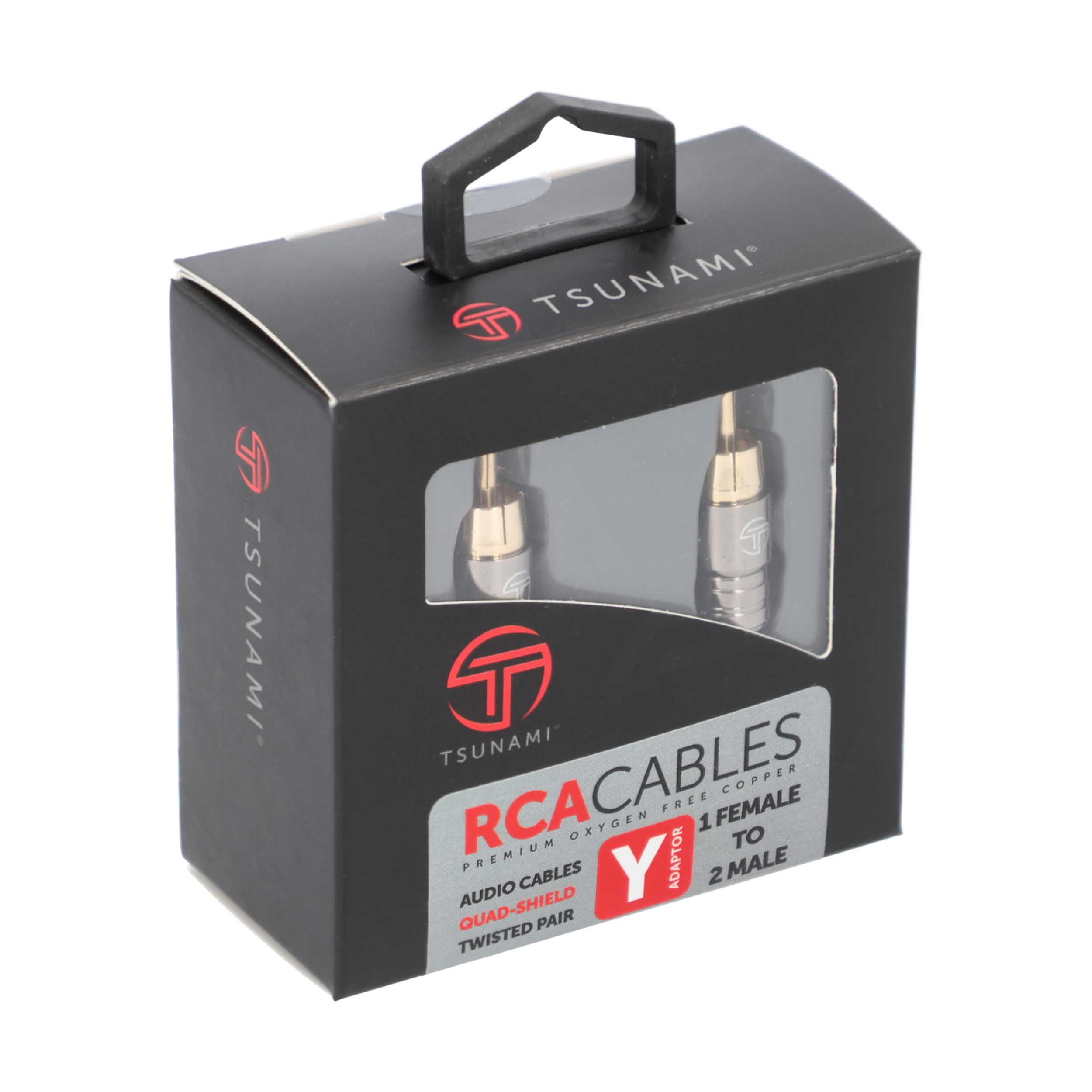 1 Female To 2 Male Y Adapter RCA Cable