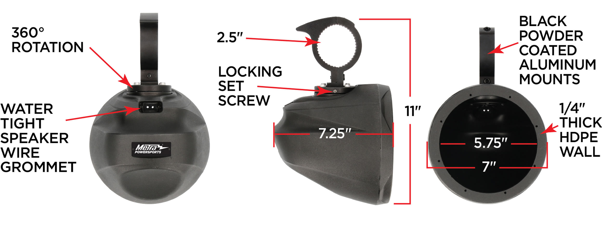 Unloaded Pair 6.5" Can Speaker Pods