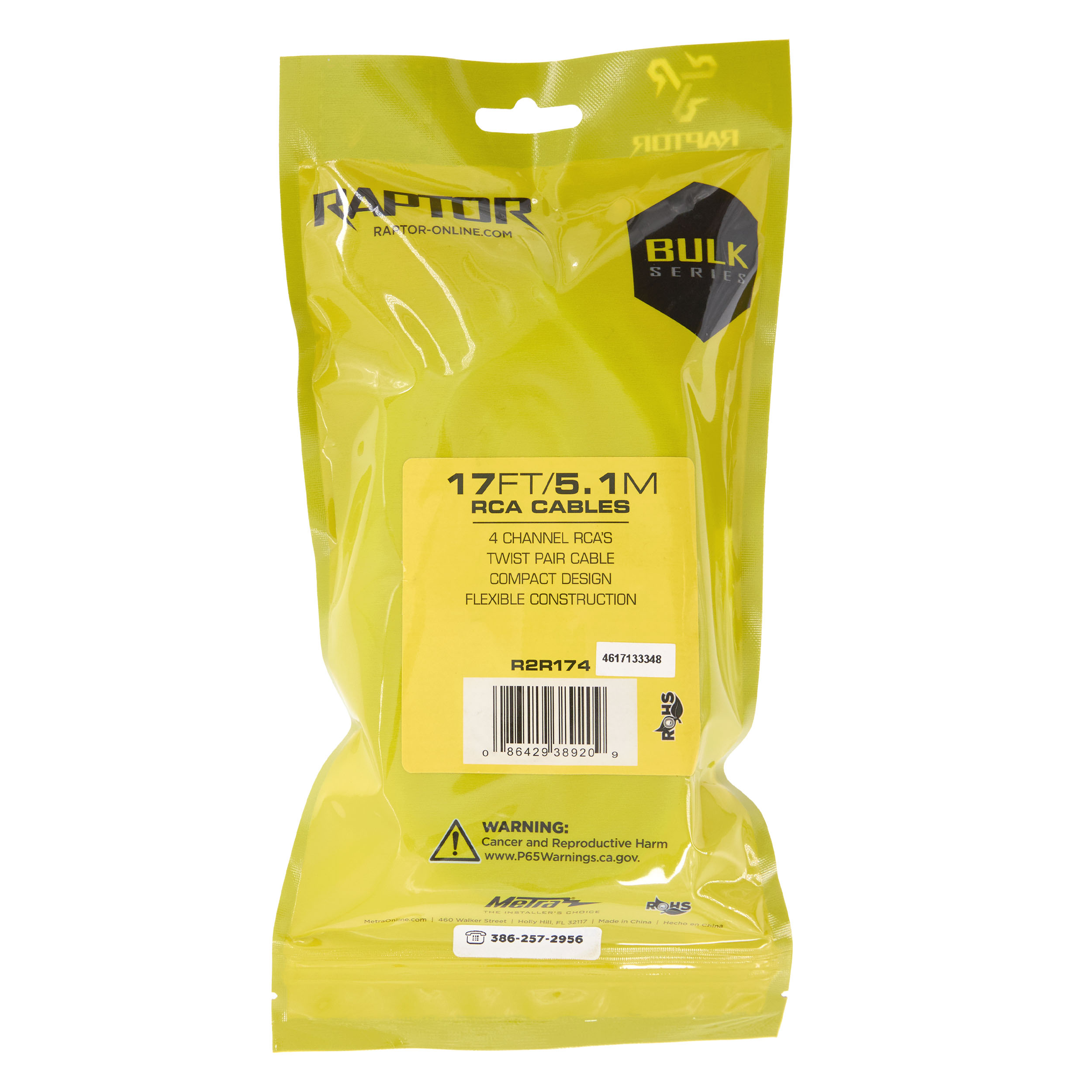 RCA 4-Channel R2 Audio Cable - Bulk Series 17 Feet