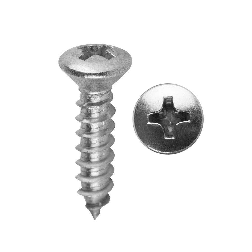 #8 X 3/4 PHIL OVAL HEAD SS CHROME- Bag of 100