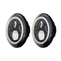7" LED Light with Black Face and Full Halo - 7 Inch, 9 LED
