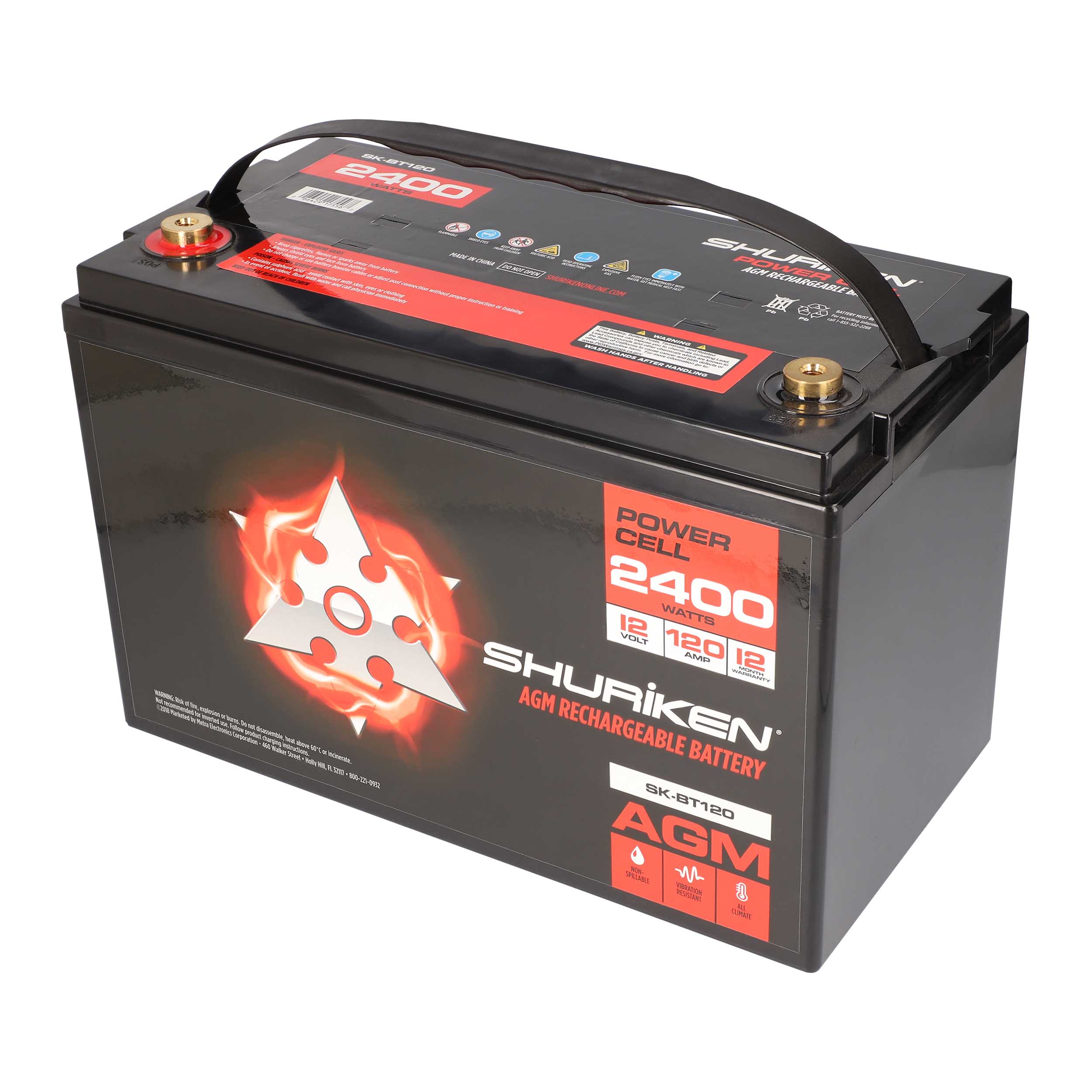 2400W 120AMP Hours Large Size AGM 12V Battery