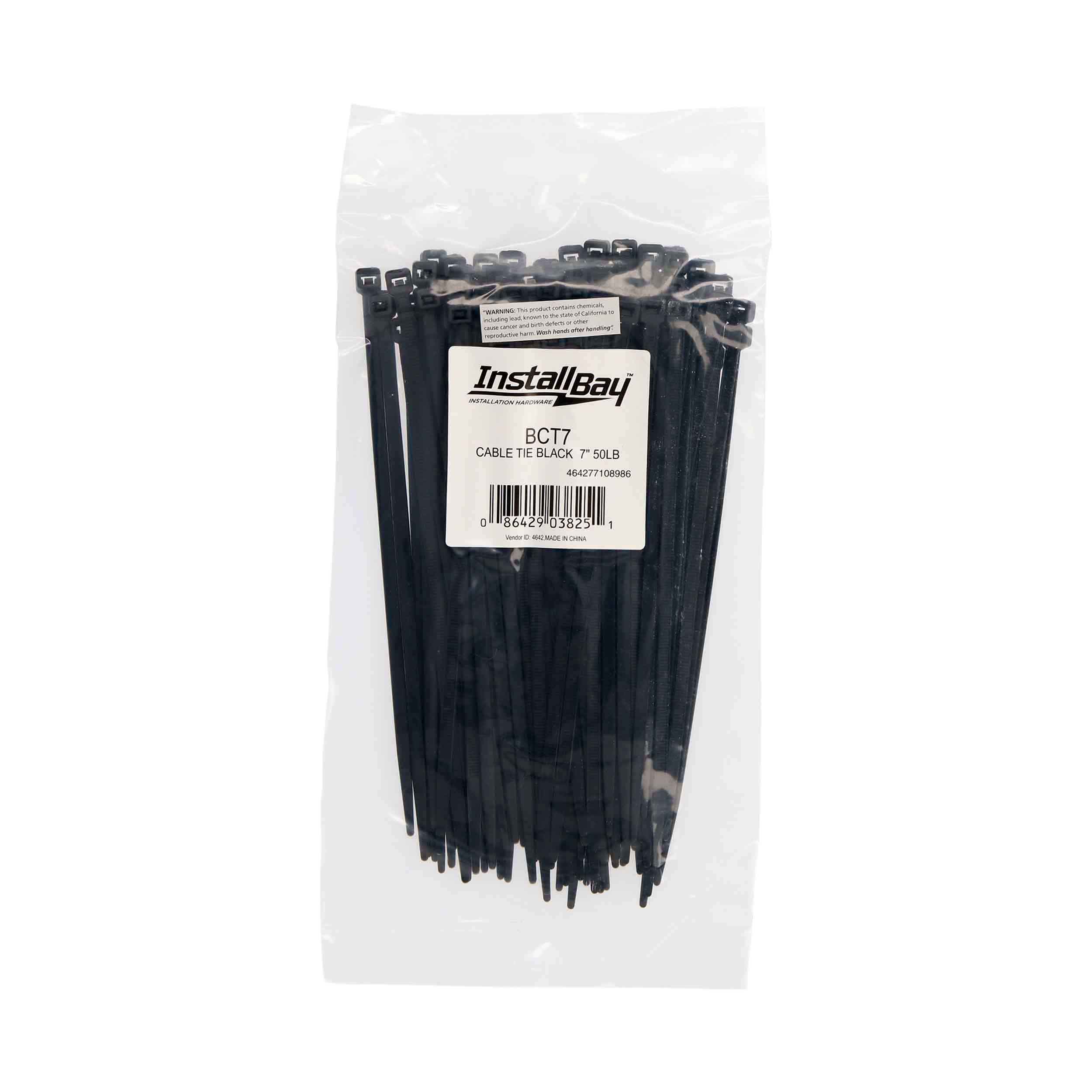 Black Cable Tie - 7 Inch, Package of 100