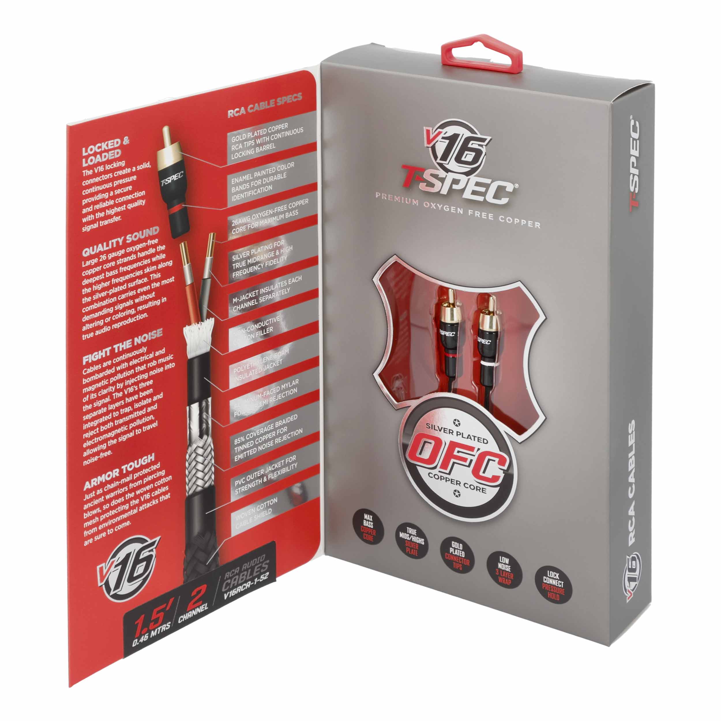 V16 Series RCA Audio Cables - 1.5 Feet